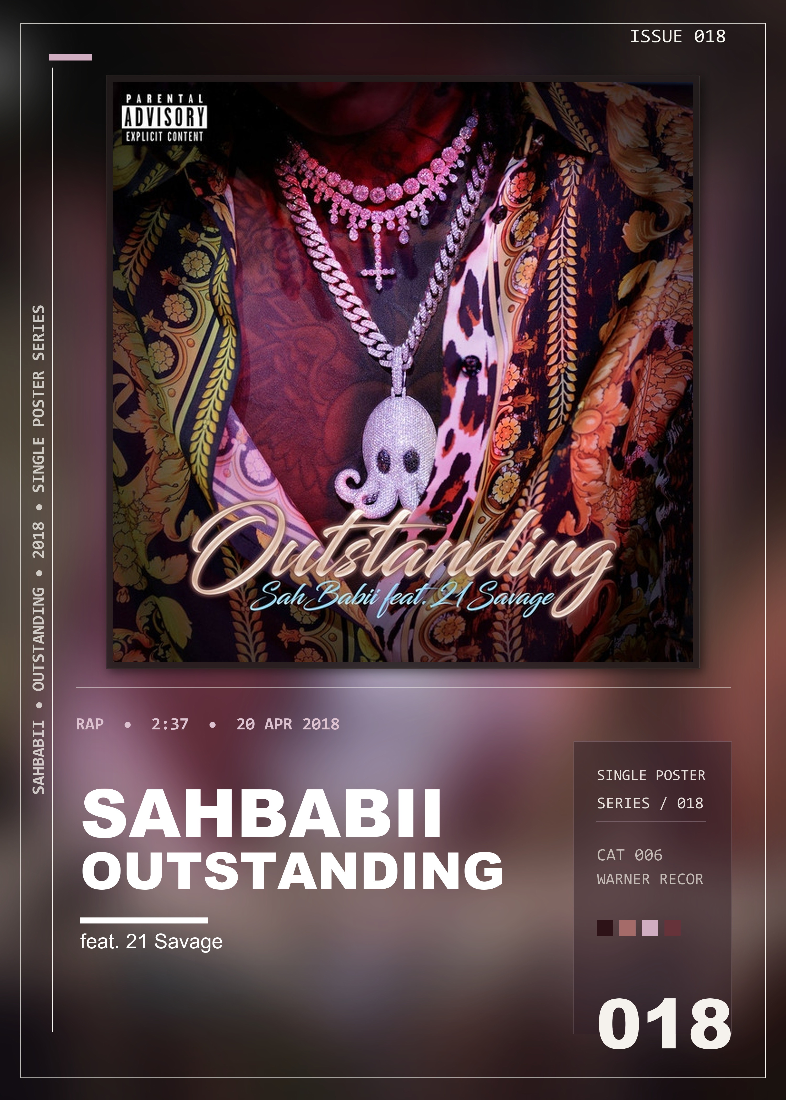Music poster: SahBabii - Outstanding feat 21 Savage