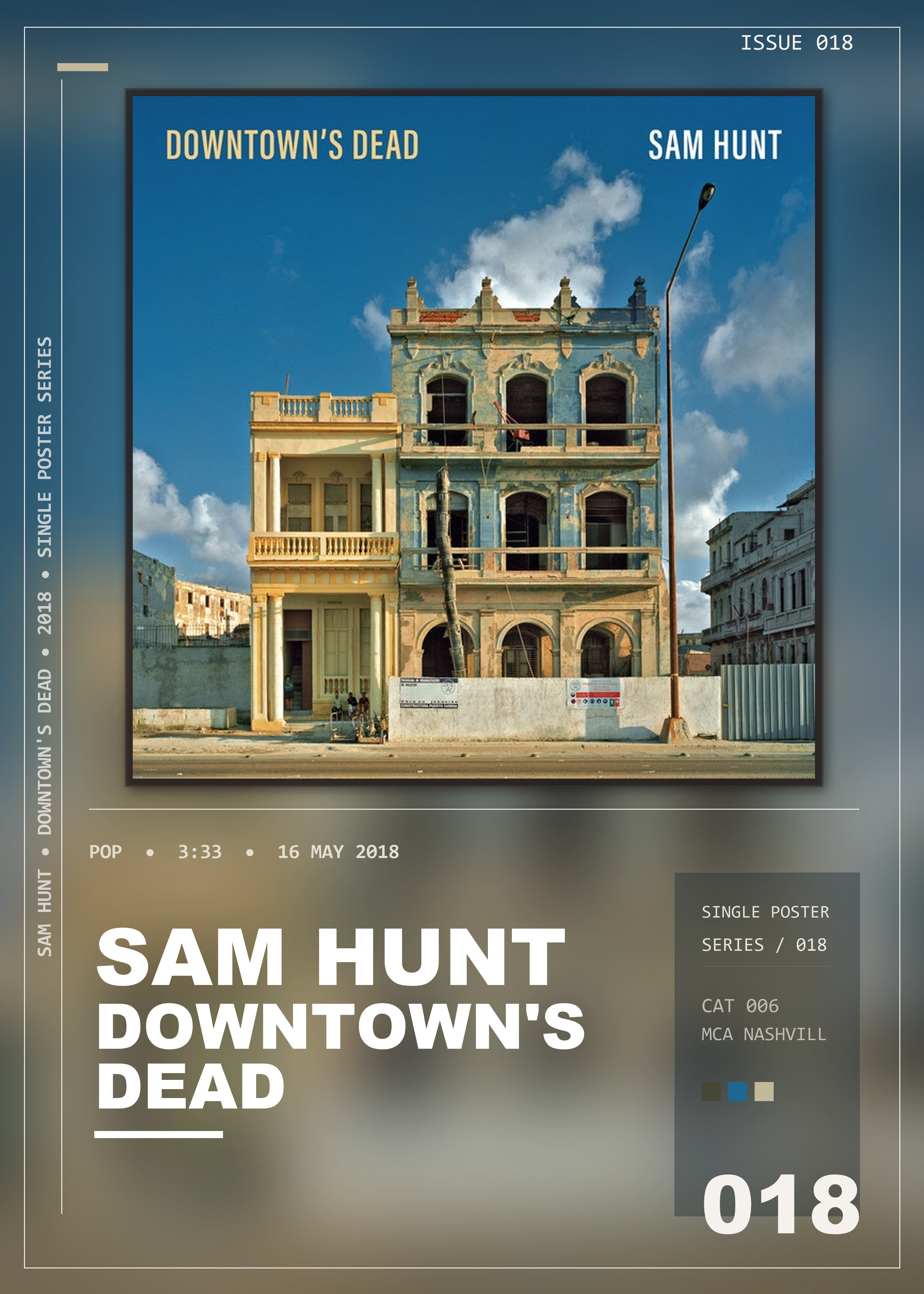 Music poster: Sam Hunt - Downtowns Dead