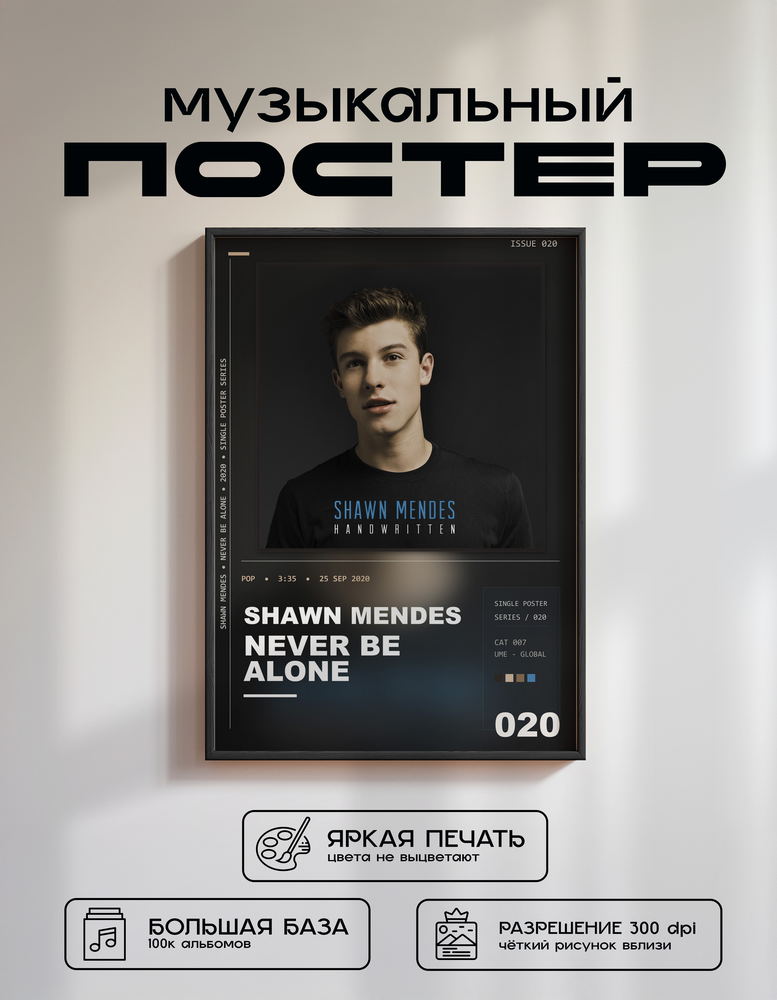 Music poster: Shawn Mendes - Never Be Alone