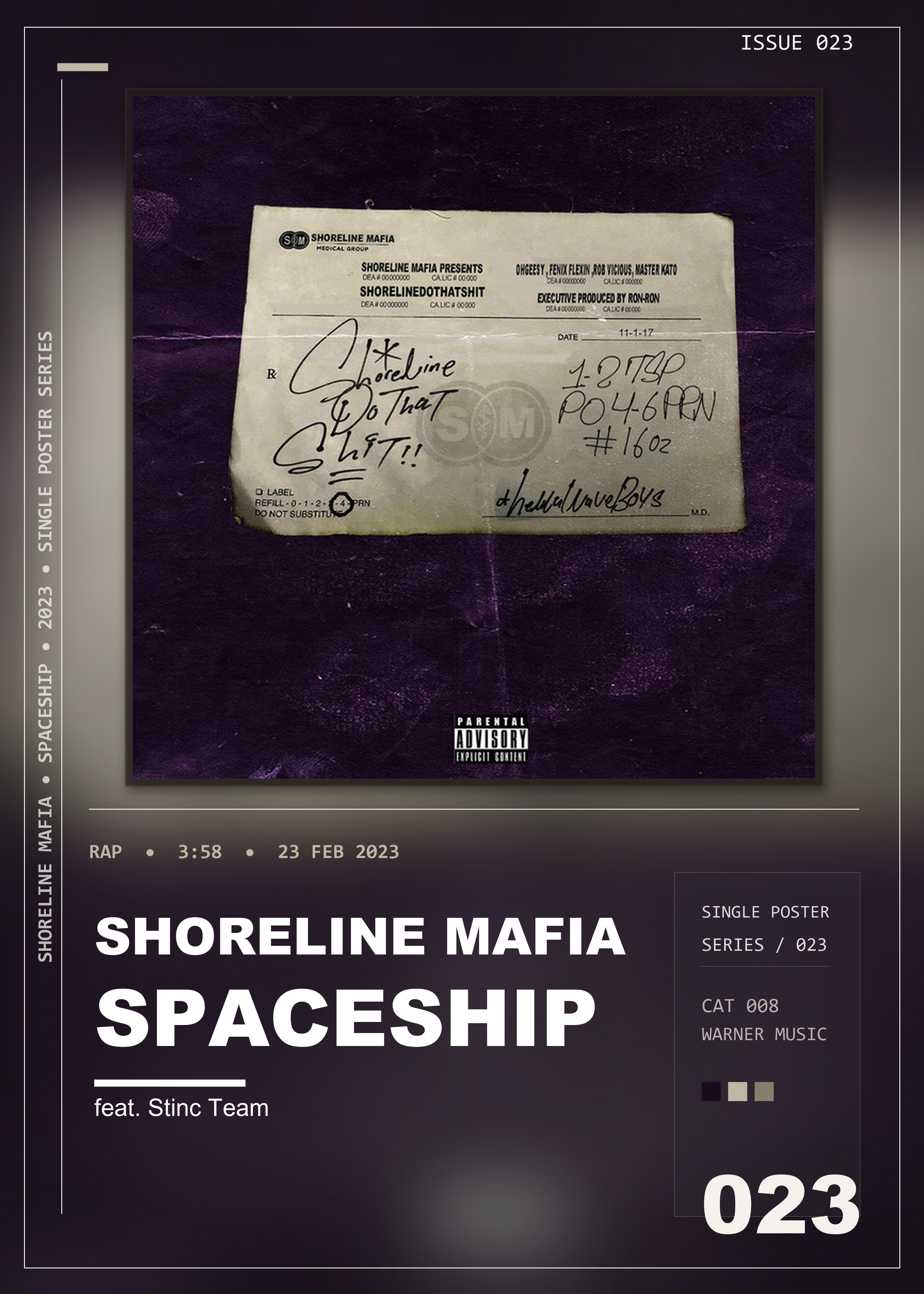 Music poster: Shoreline Mafia - Spaceship feat Stinc Team