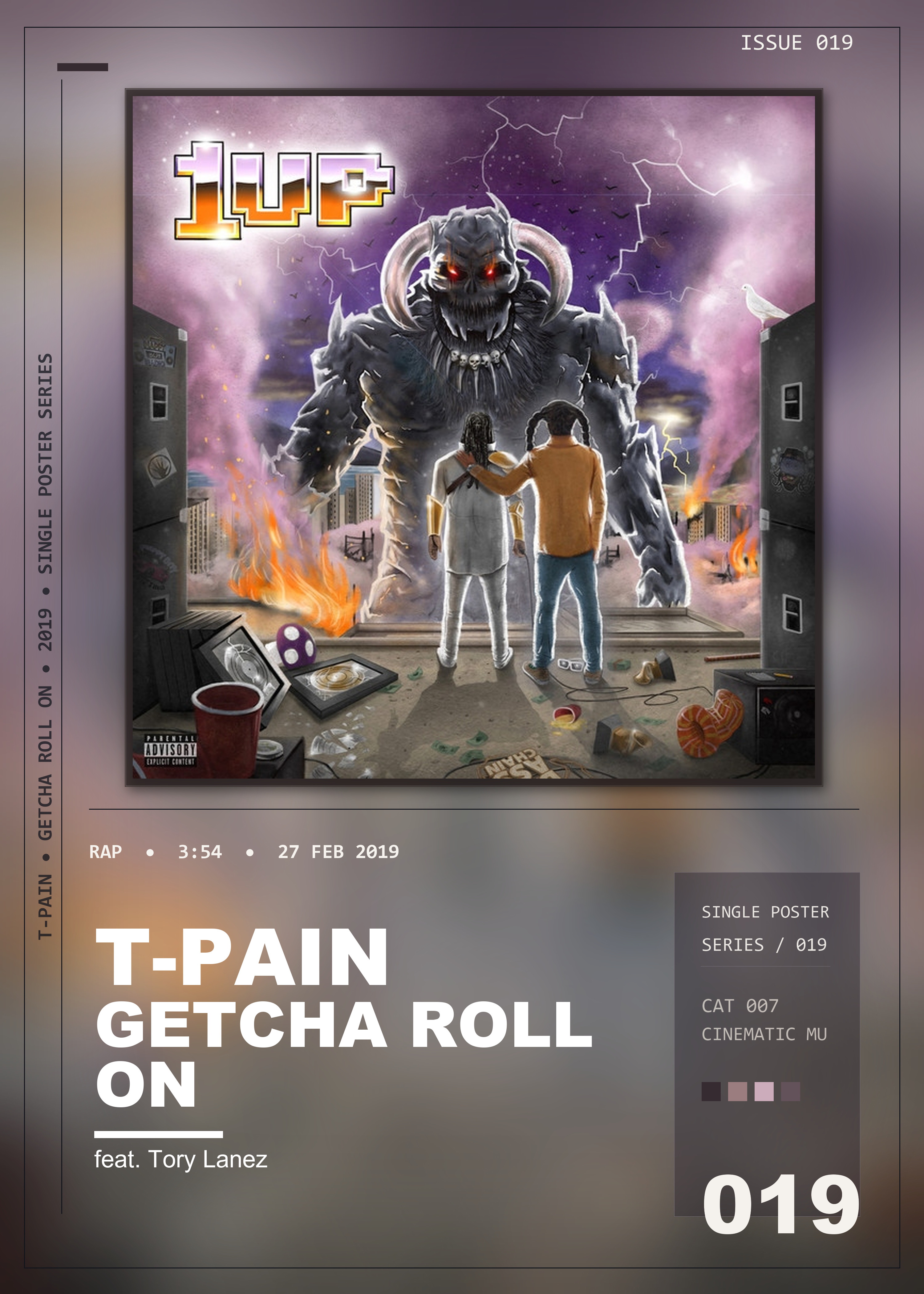Music poster: T-Pain - Getcha Roll on feat Tory Lanez