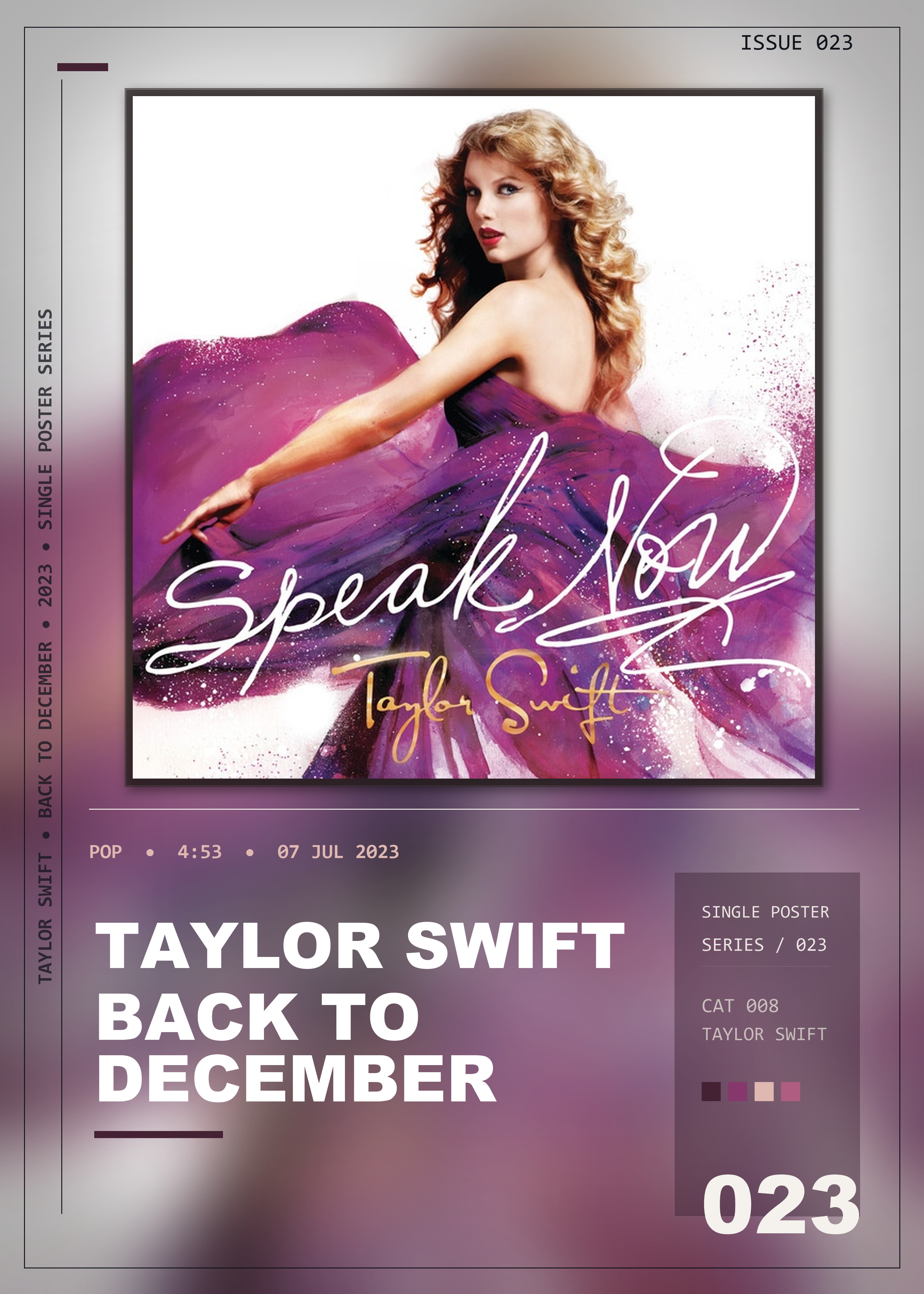 Music poster: Taylor Swift - Back To December