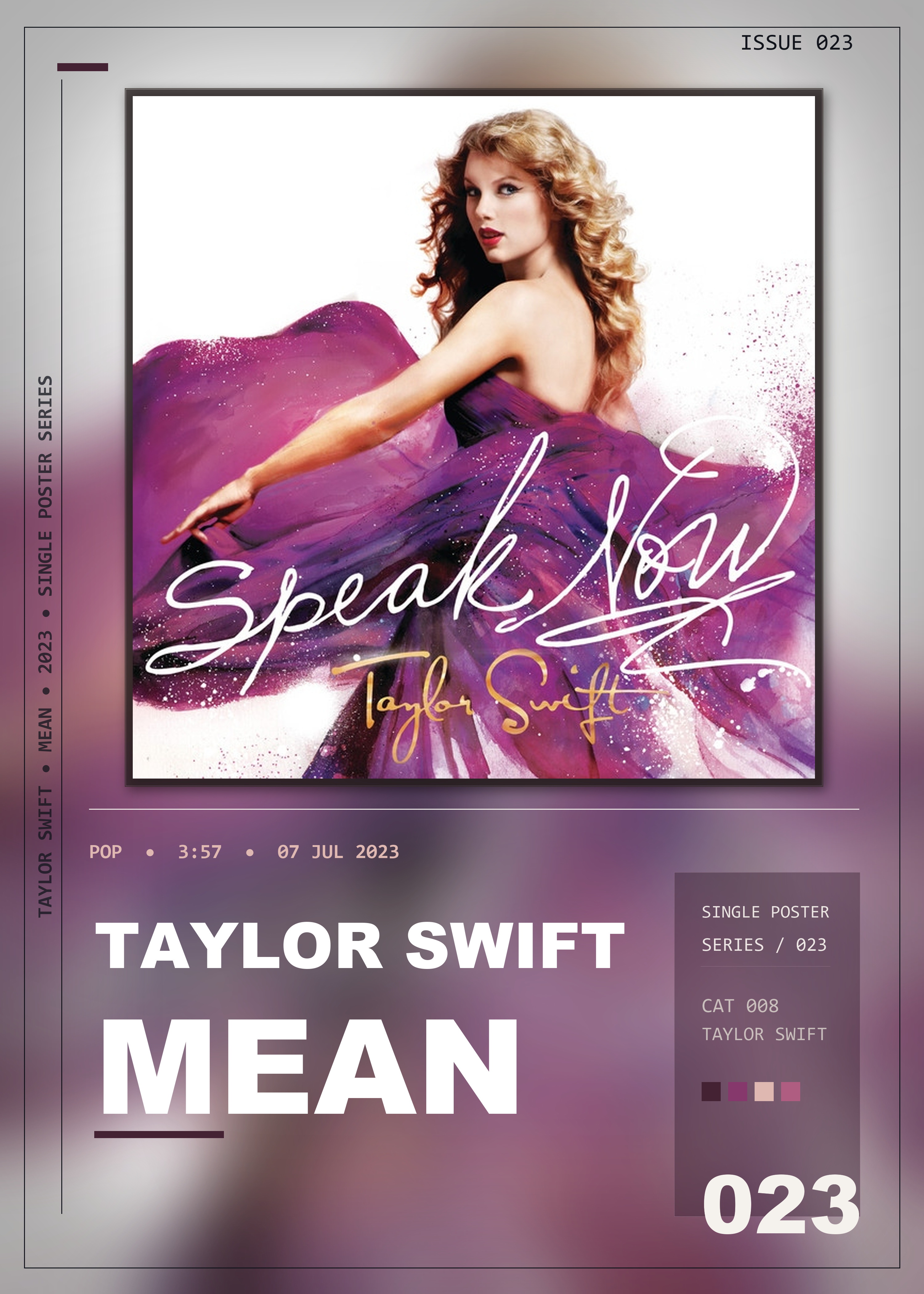 Music poster: Taylor Swift - Mean
