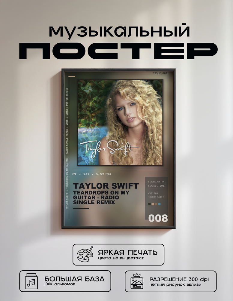 Music poster: Taylor Swift - Teardrops On My Guitar - Radio Single Remix