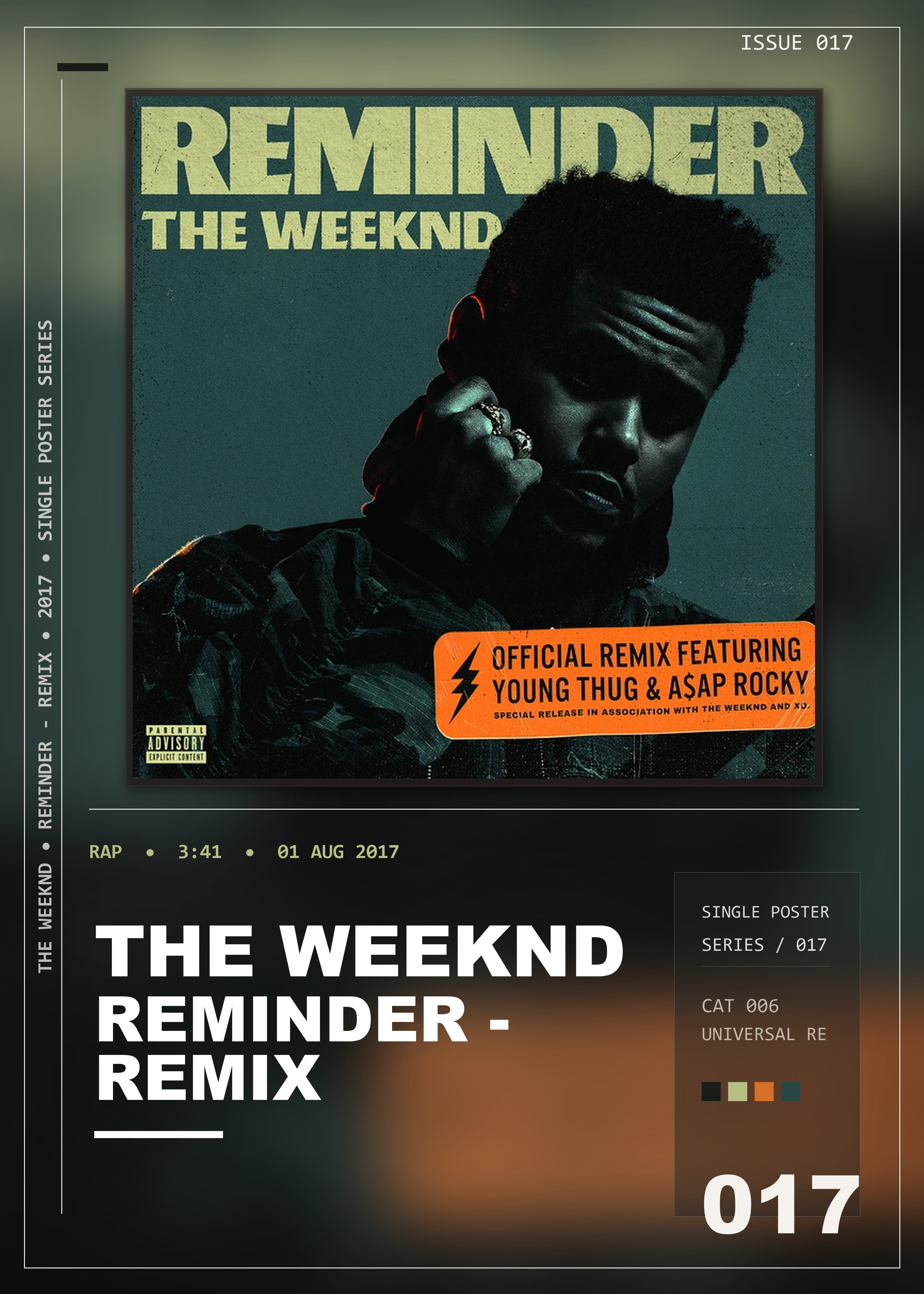 Music poster: The Weeknd - Reminder - Remix