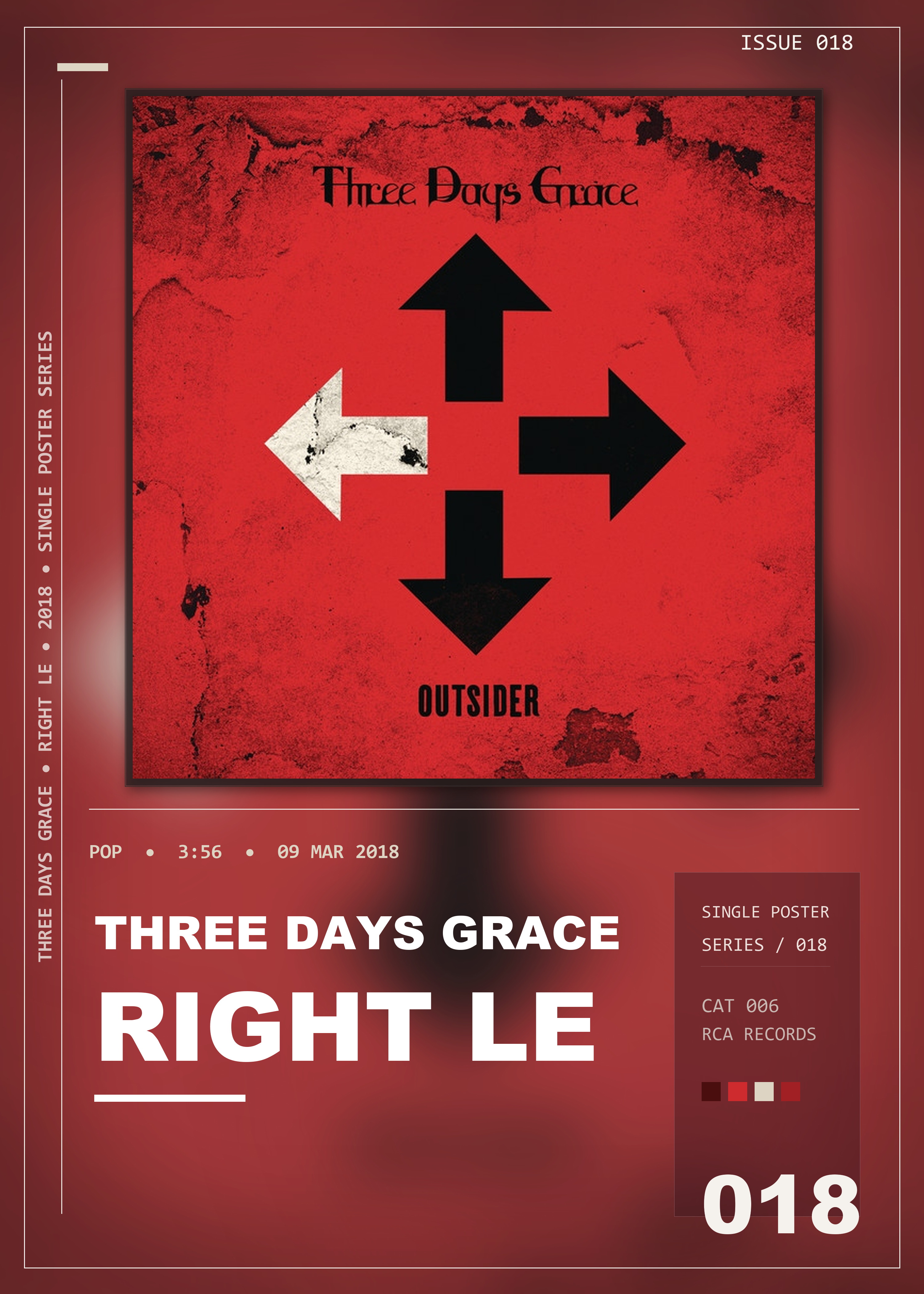 Music poster: Three Days Grace - Right Left Wrong