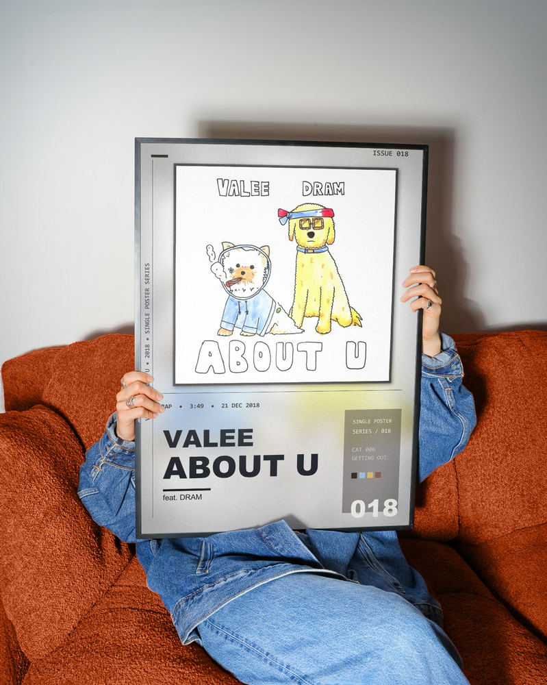Music poster: Valee - About U feat DRAM