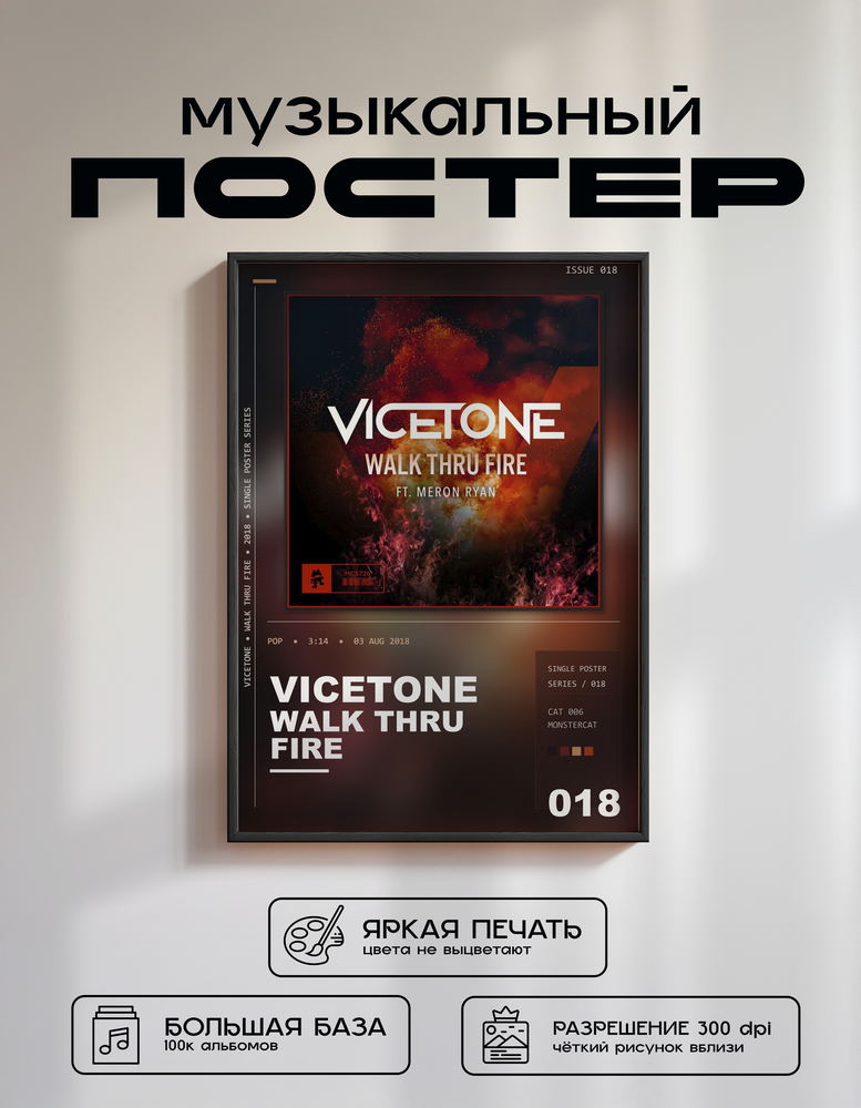 Music poster: Vicetone - Walk Thru Fire