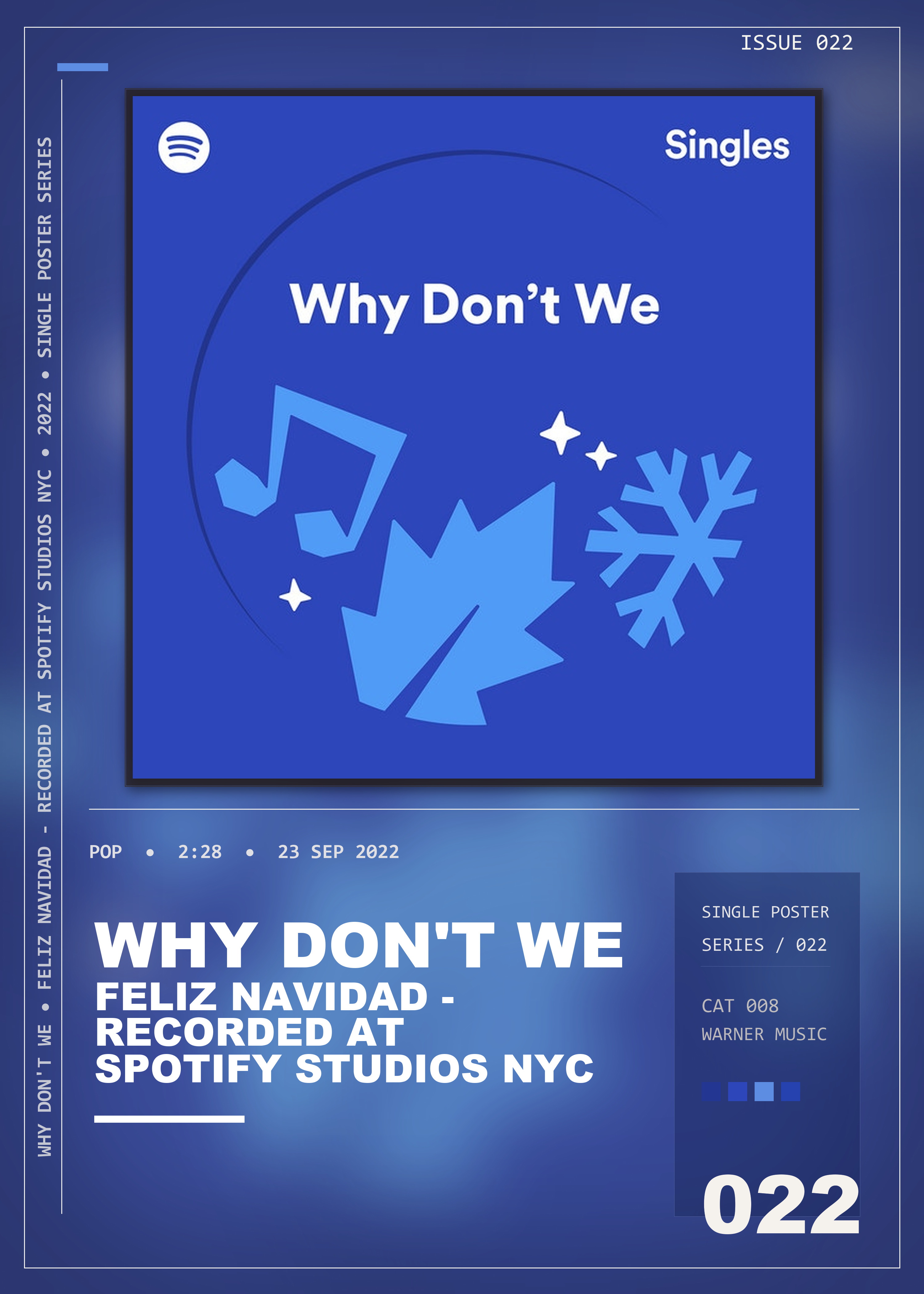Music poster: Why Dont We - Feliz Navidad - Recorded at Spotify Studios NYC