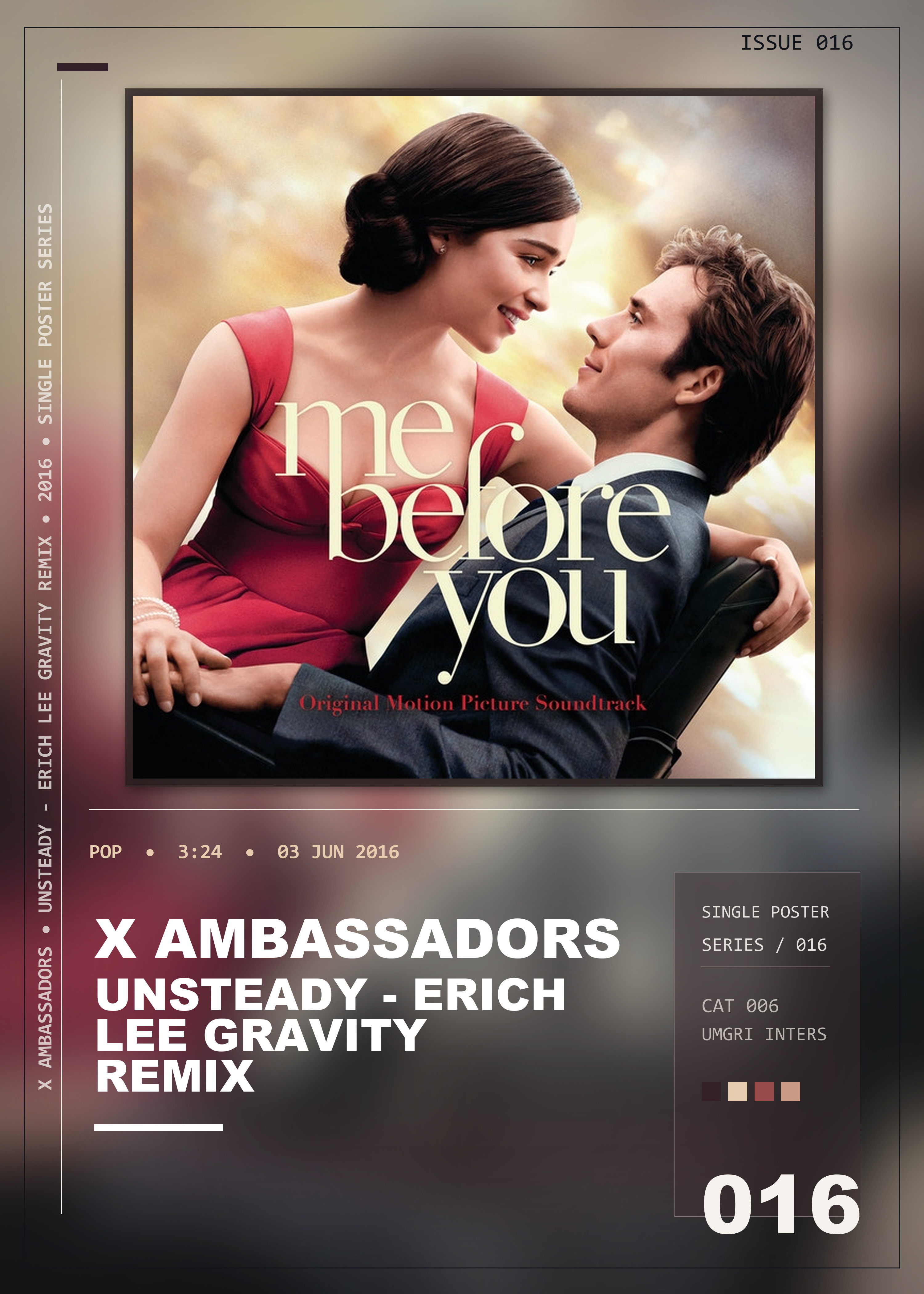 Music poster: X Ambassadors - Unsteady - Erich Lee Gravity Remix