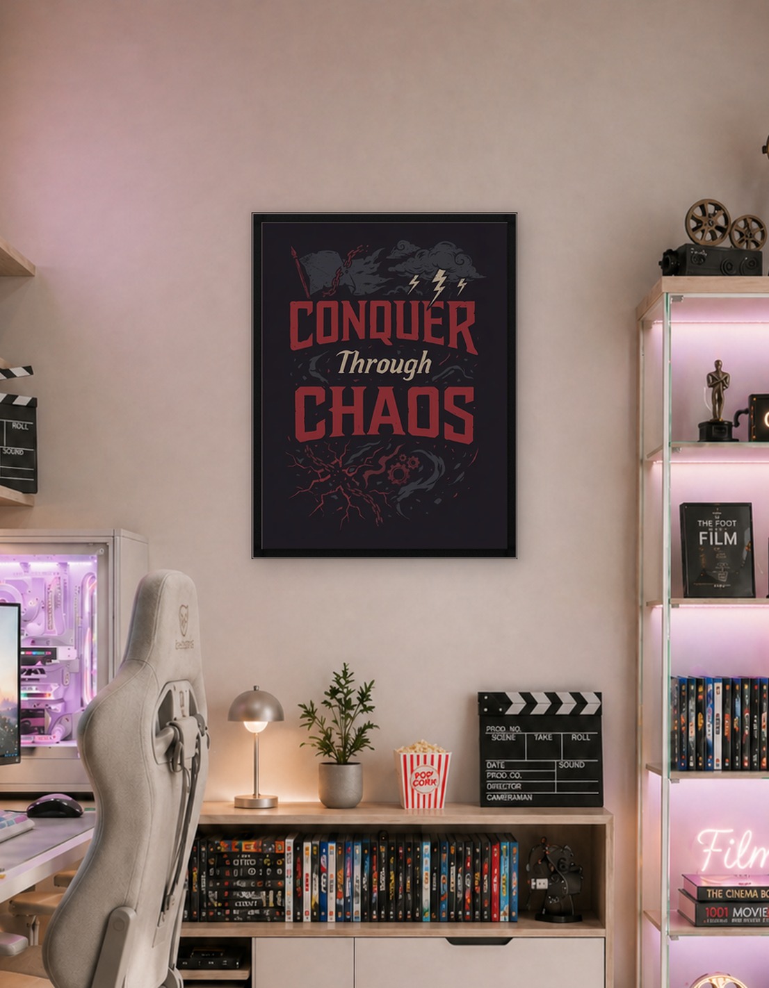 Conquer Through Chaos Dark Graphic Art
