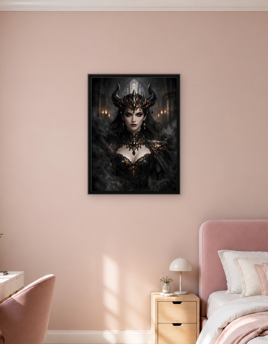 Dark Queen with Horned Crown Portrait