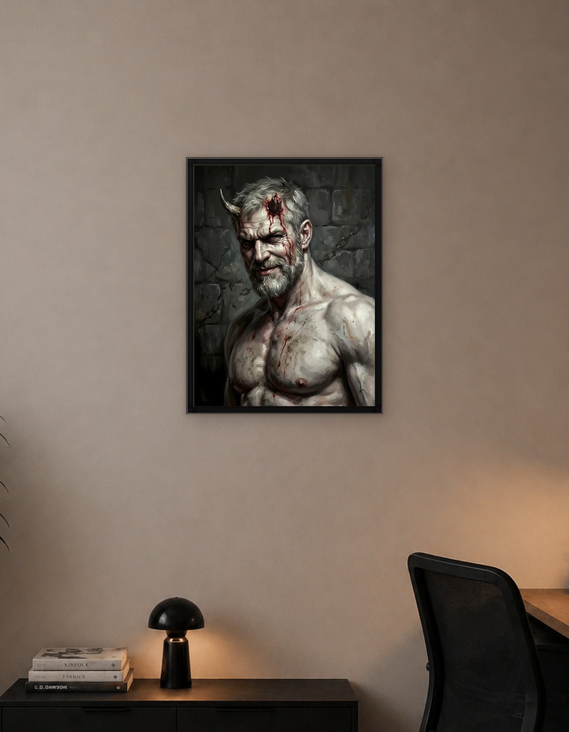 Bloody Horned Man Portrait