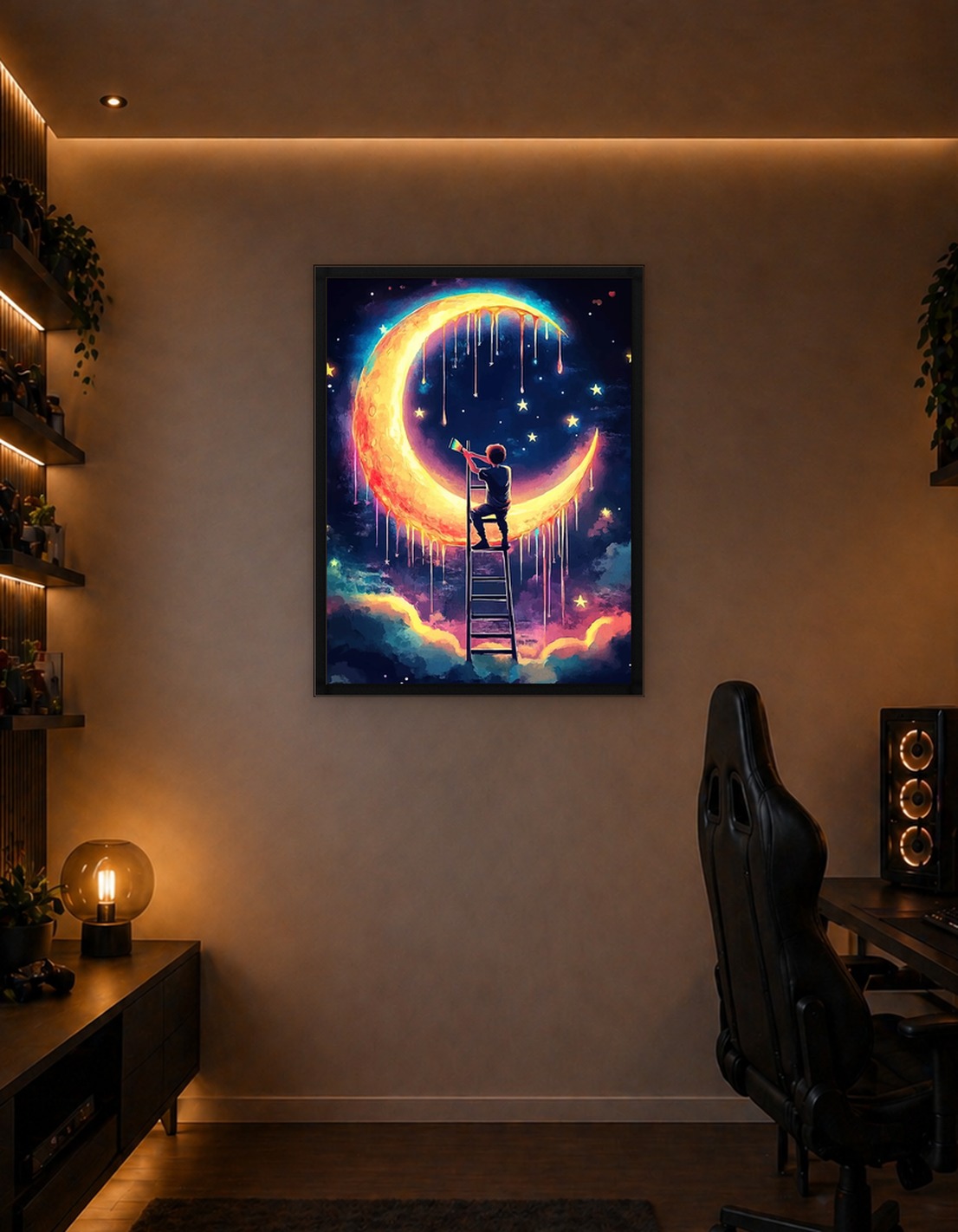 Child Painting the Moon and Stars