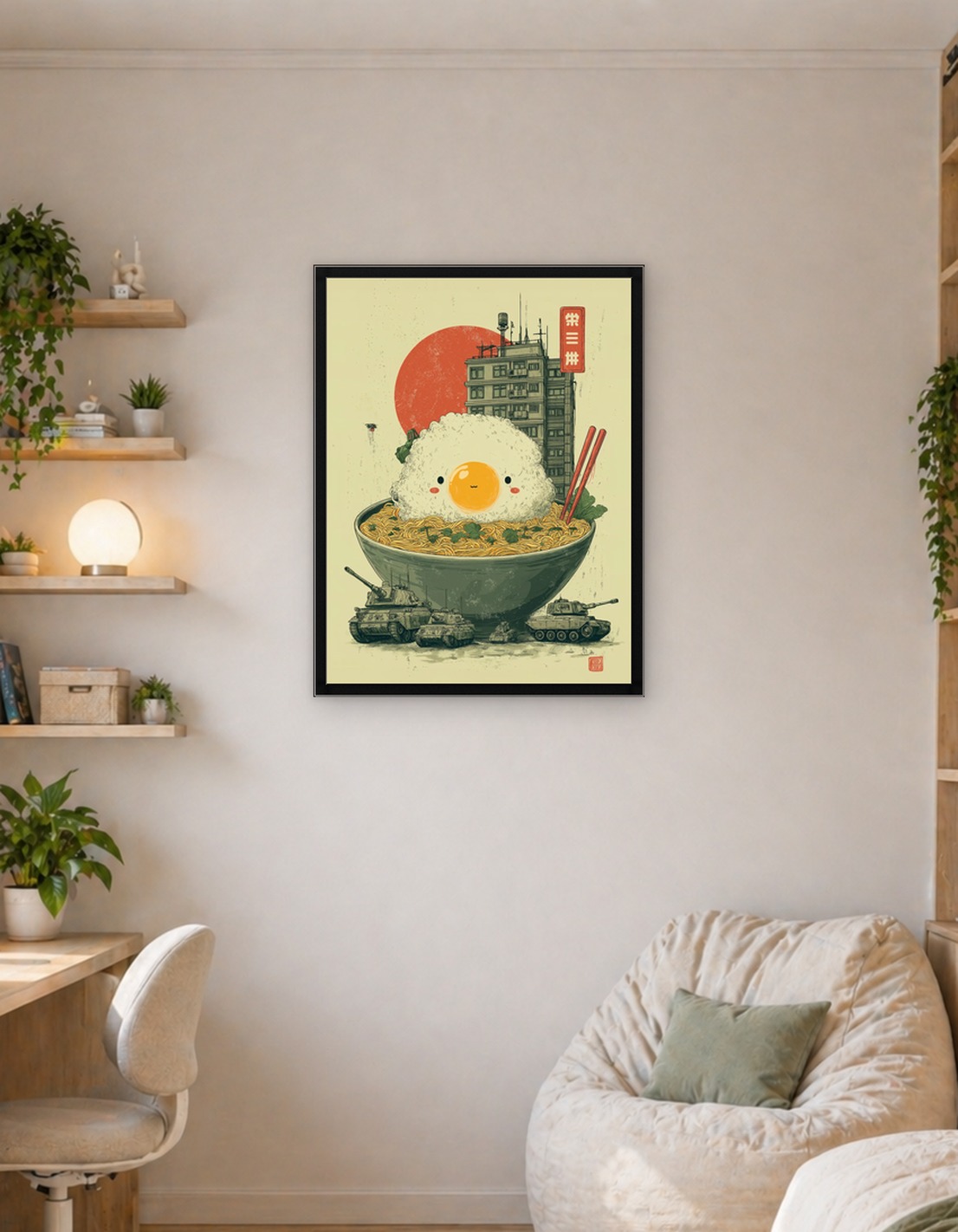 Cute Egg and Ramen with Tanks