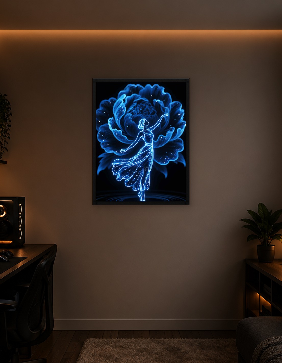 Blue Neon Dancer Flower