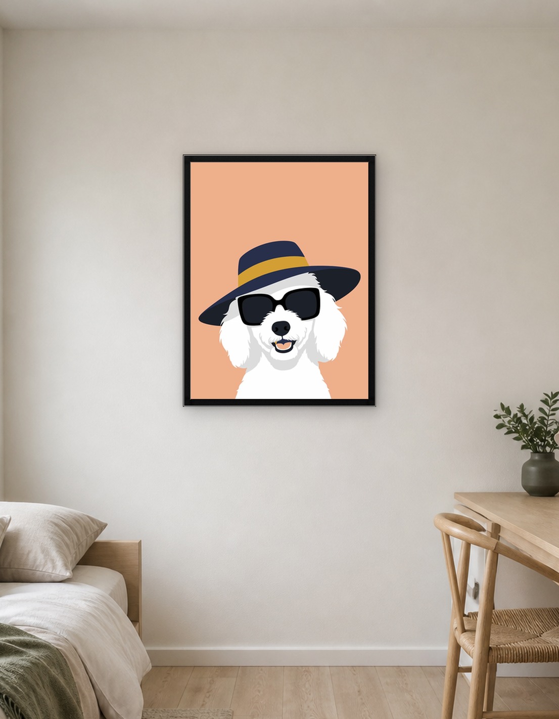 Dog Wearing Sunglasses and Hat