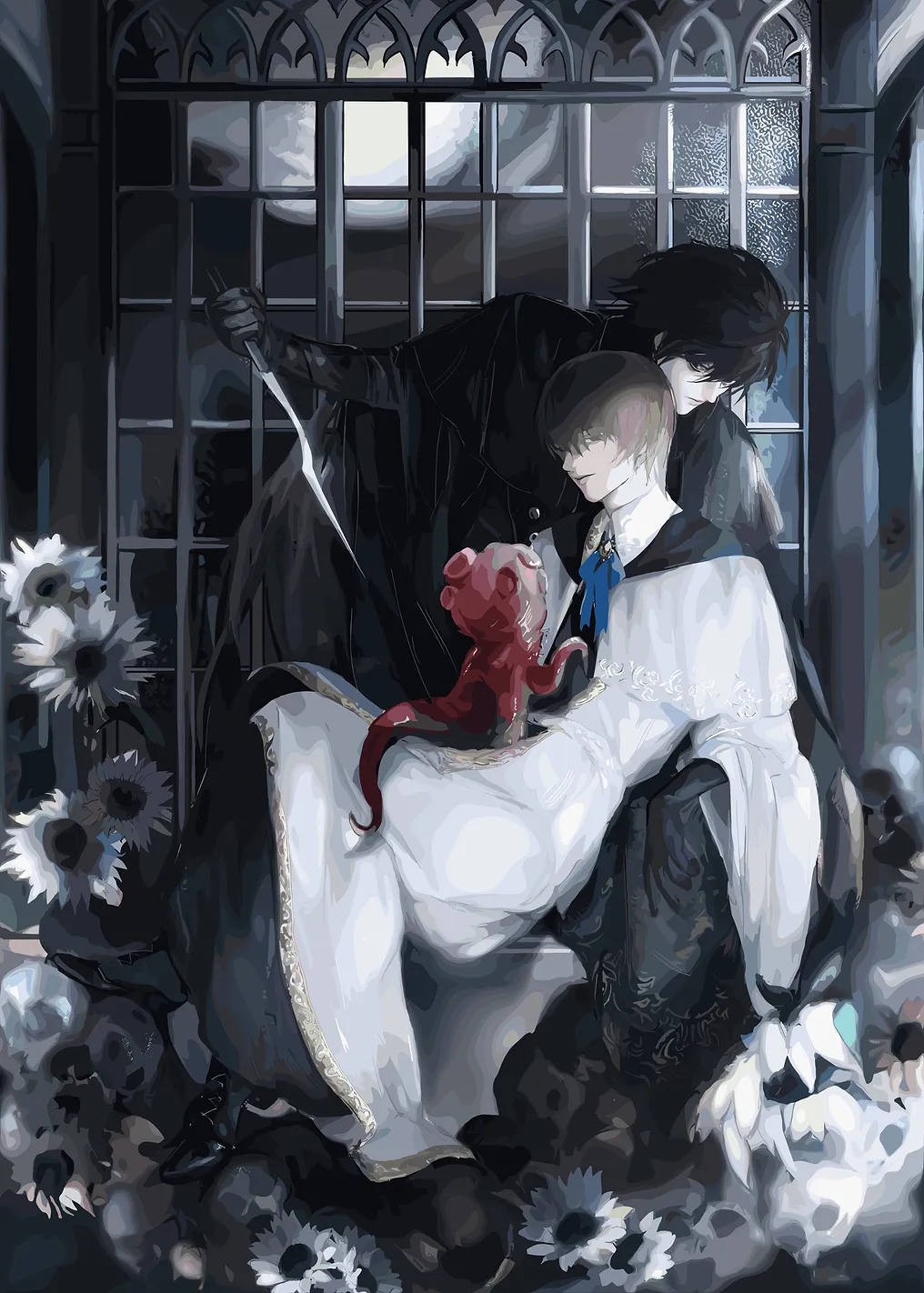 Dark Anime Illustration with Knife