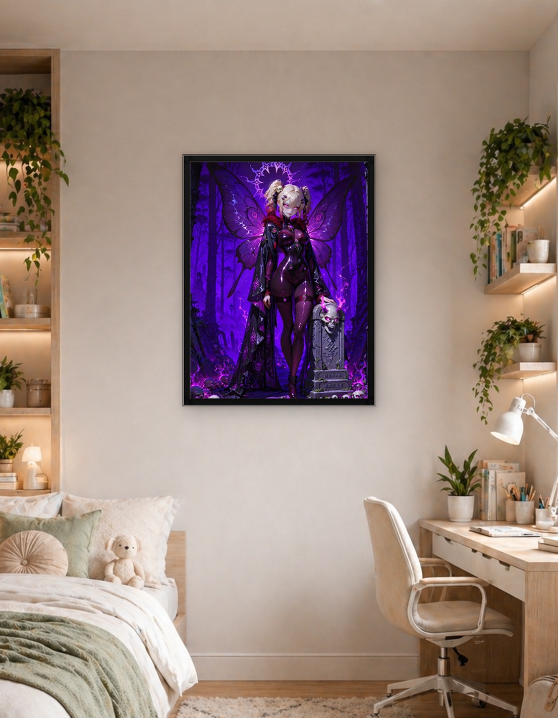 Dark Fairy in a Purple Forest
