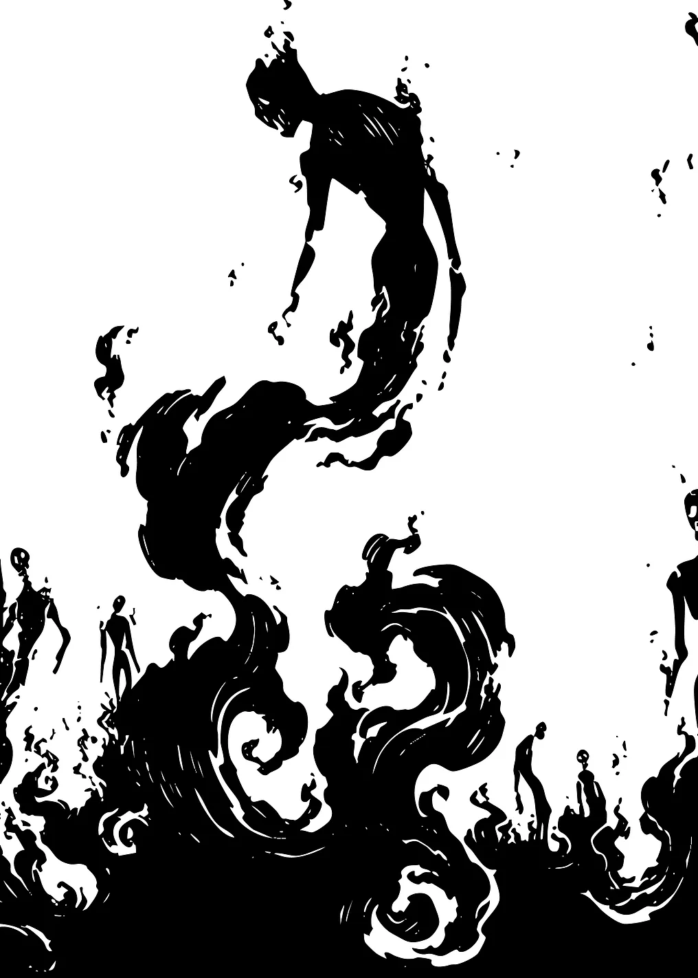 Dark Figures in Black and White