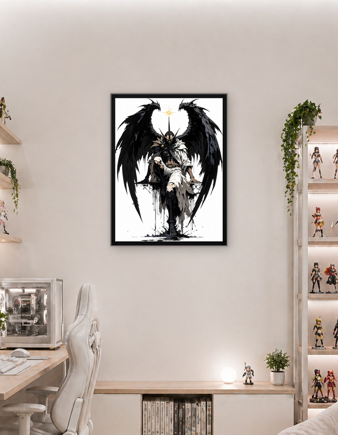 Dark Angel with Black Wings