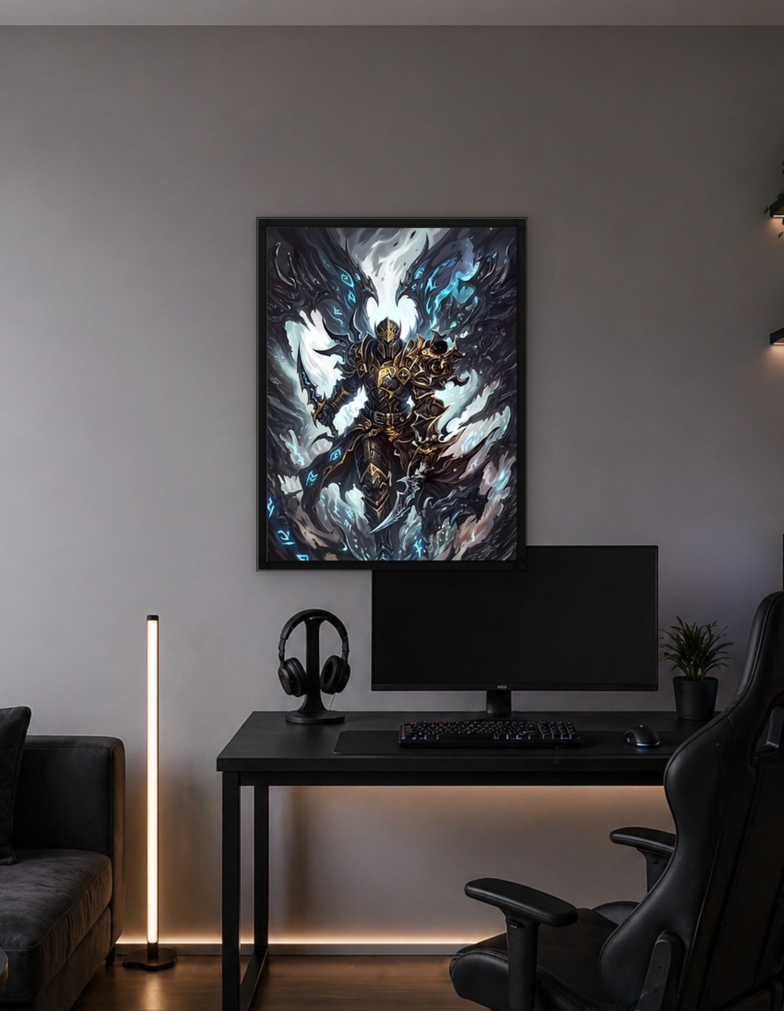 Dark Knight with Wings and Sword
