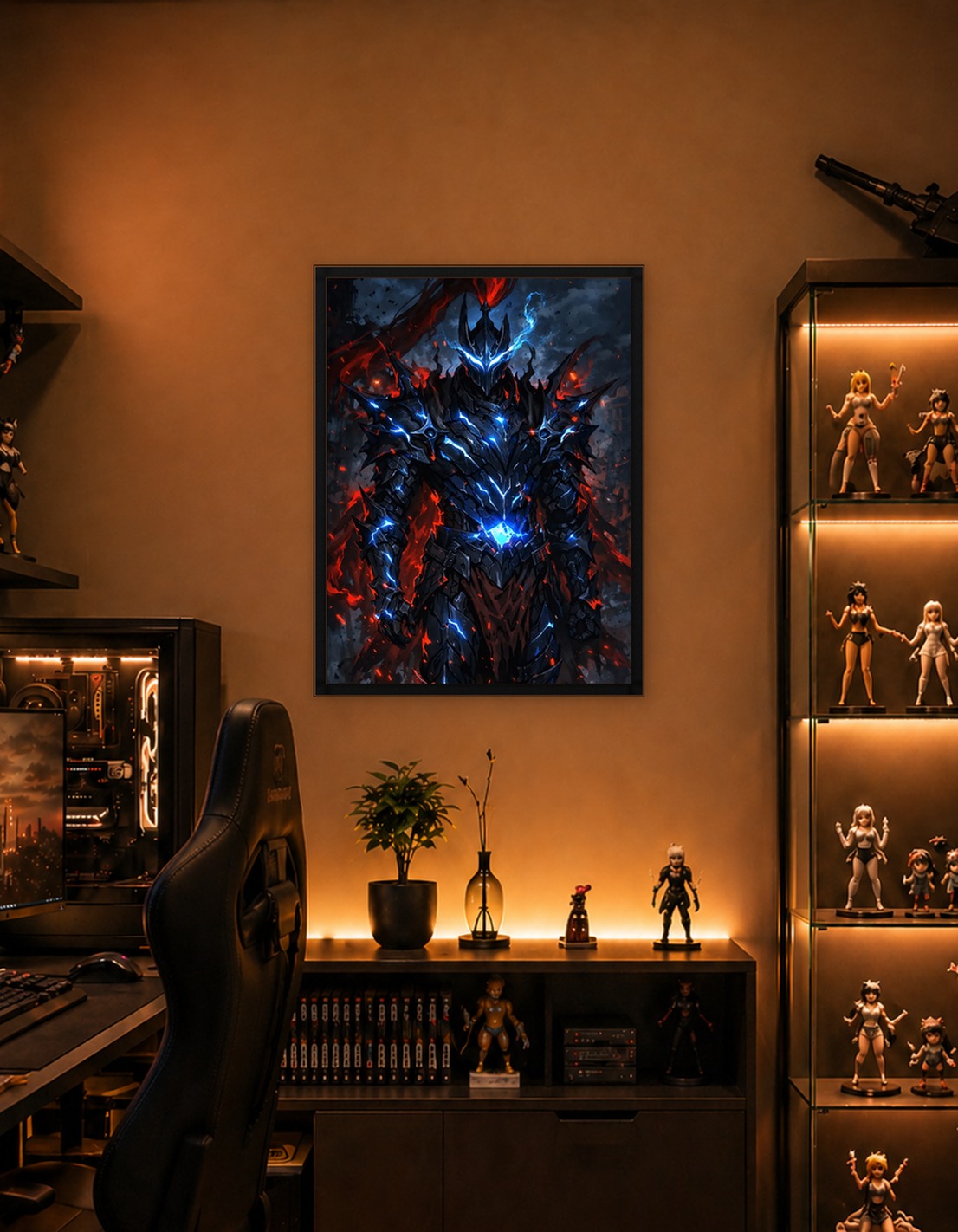 Dark Knight with Blue Lightning