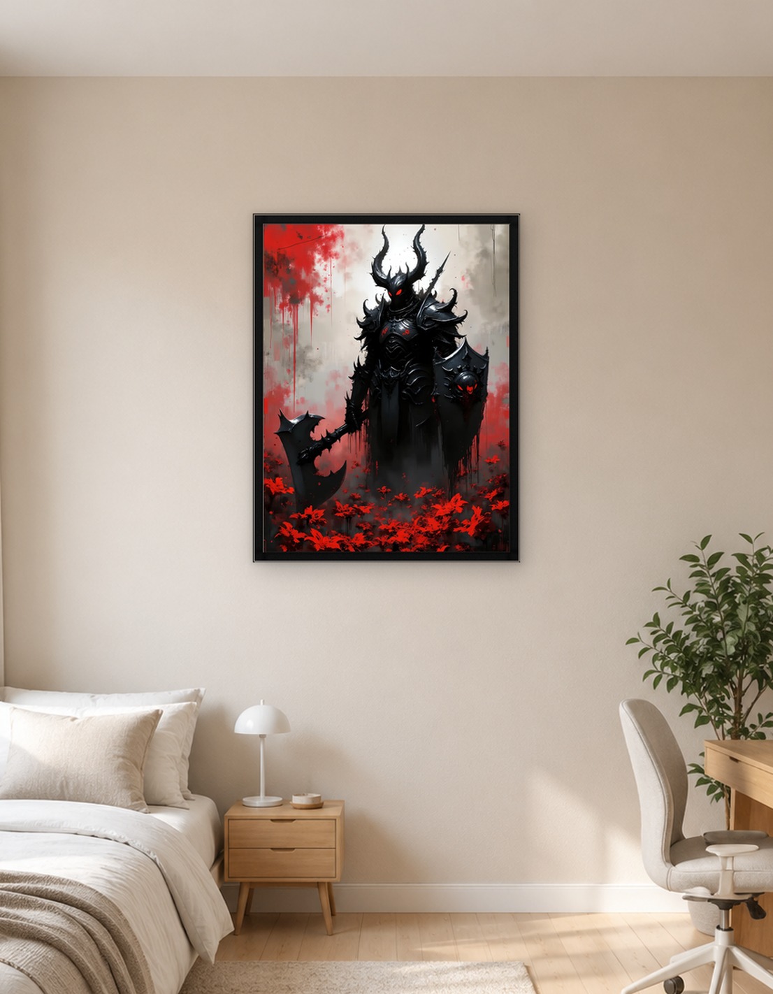 Dark Knight with Axe and Shield