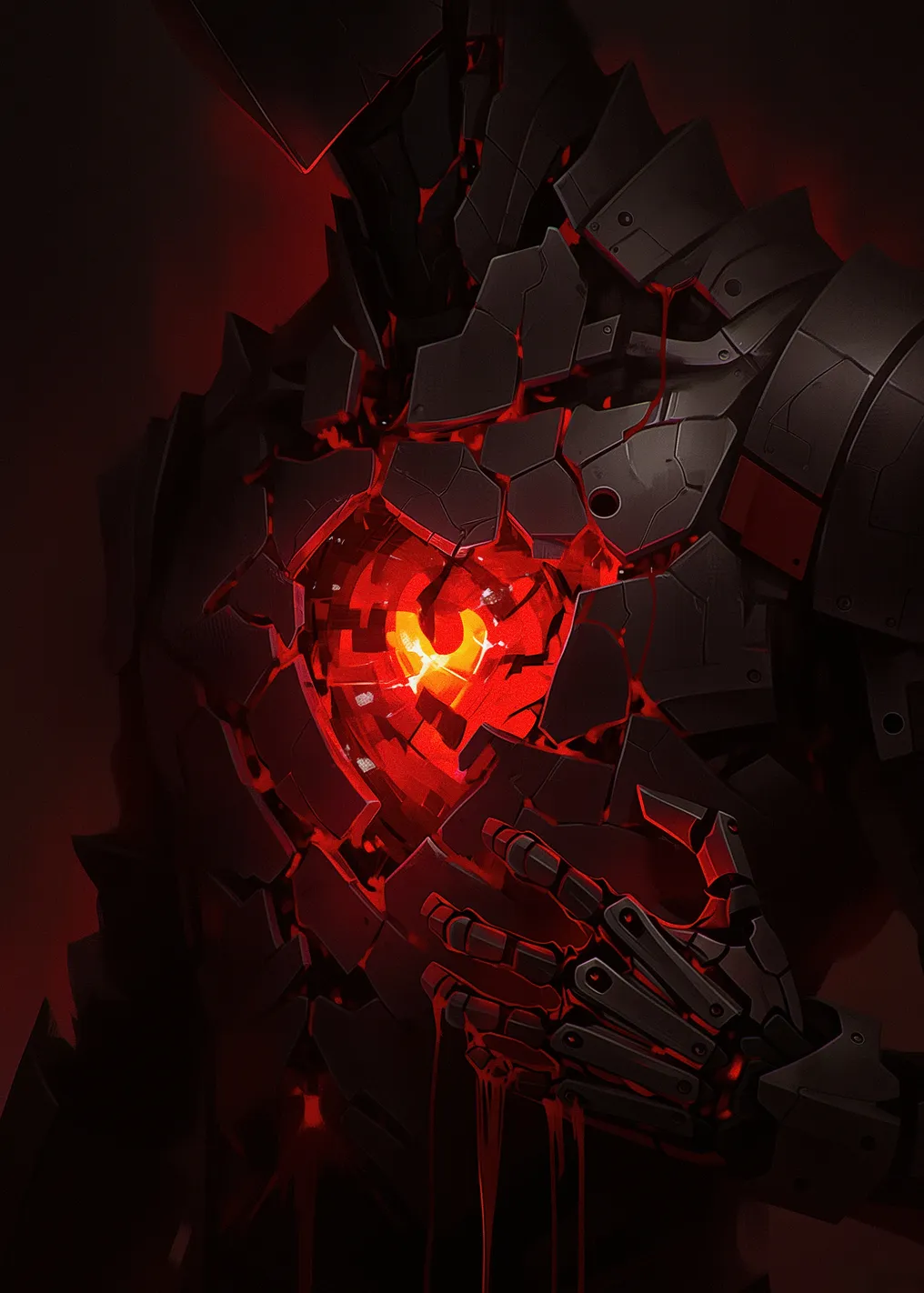 Cracked Robot with Fiery Core