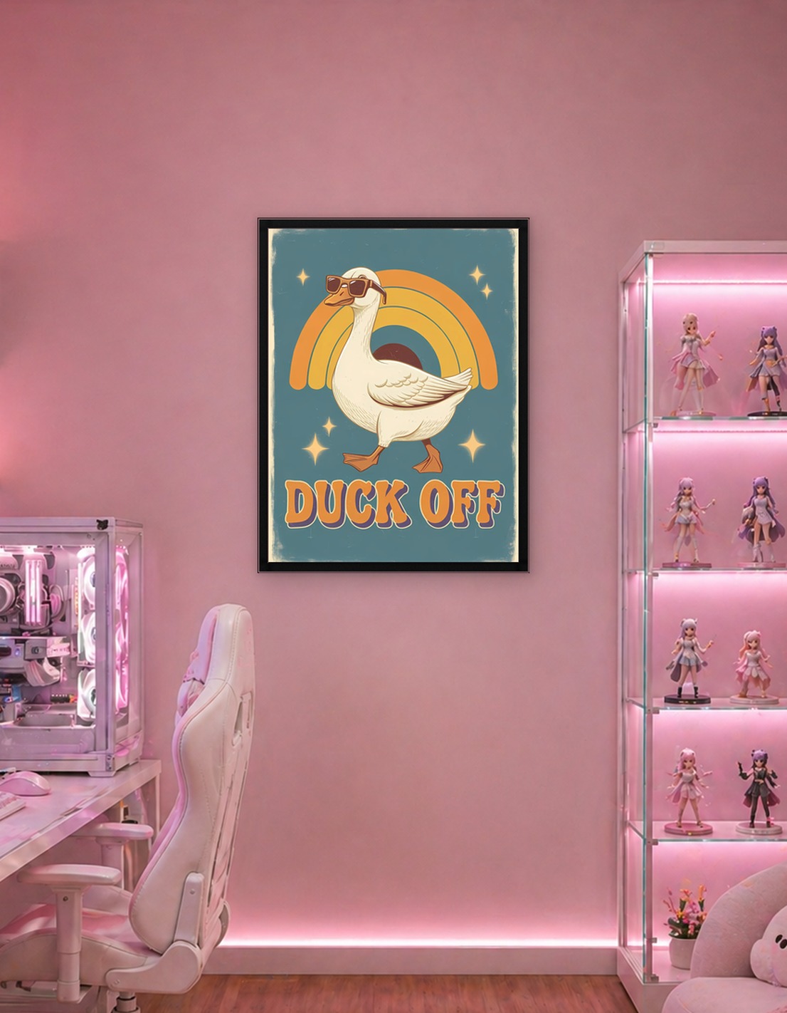 Duck Off Retro Cartoon Illustration