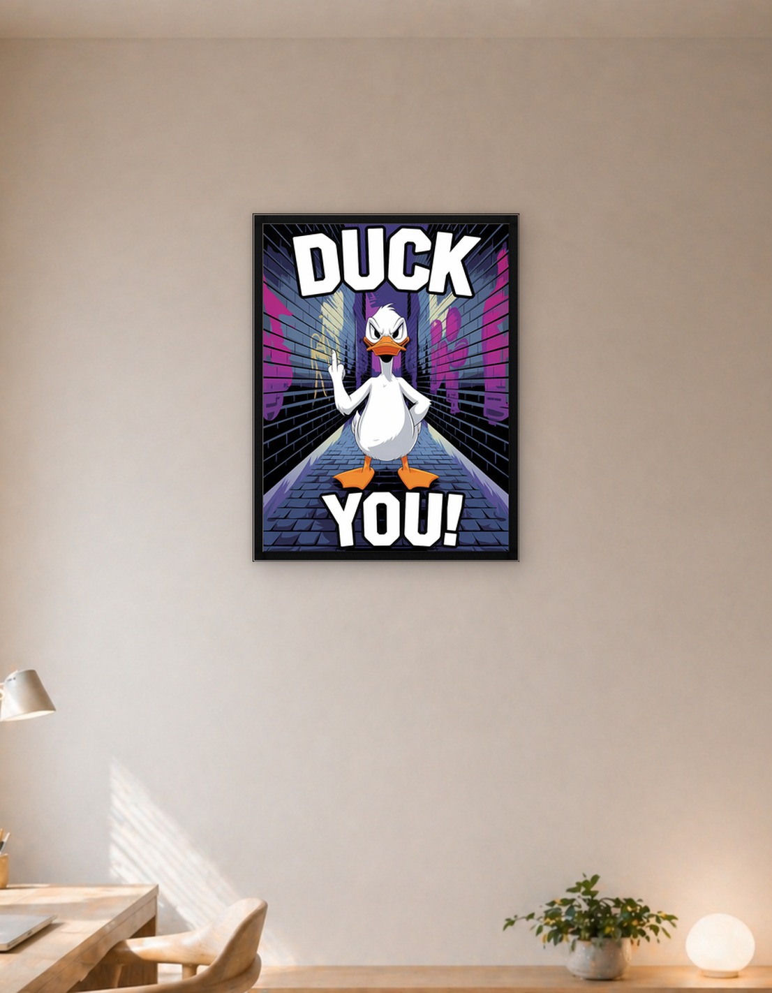 Duck You Cartoon Illustration