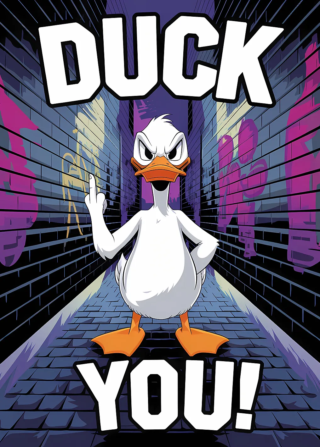 Duck You Cartoon Illustration
