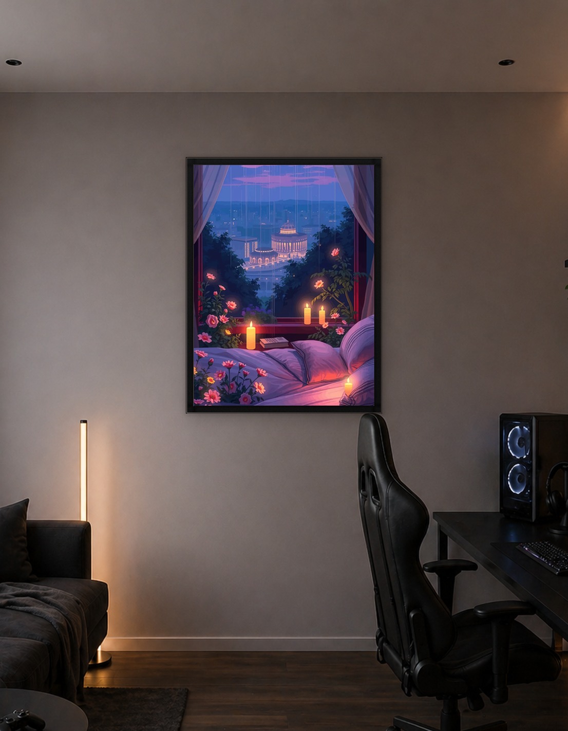 Cozy Rainy Night City View
