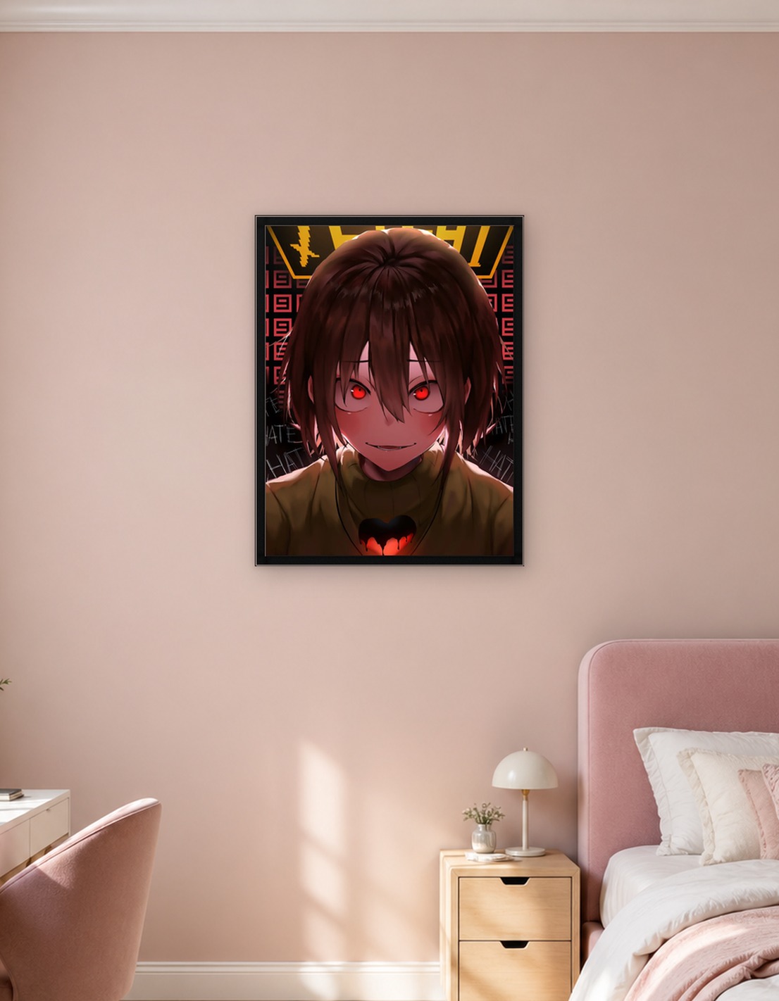 Chara from Undertale with Red Eyes