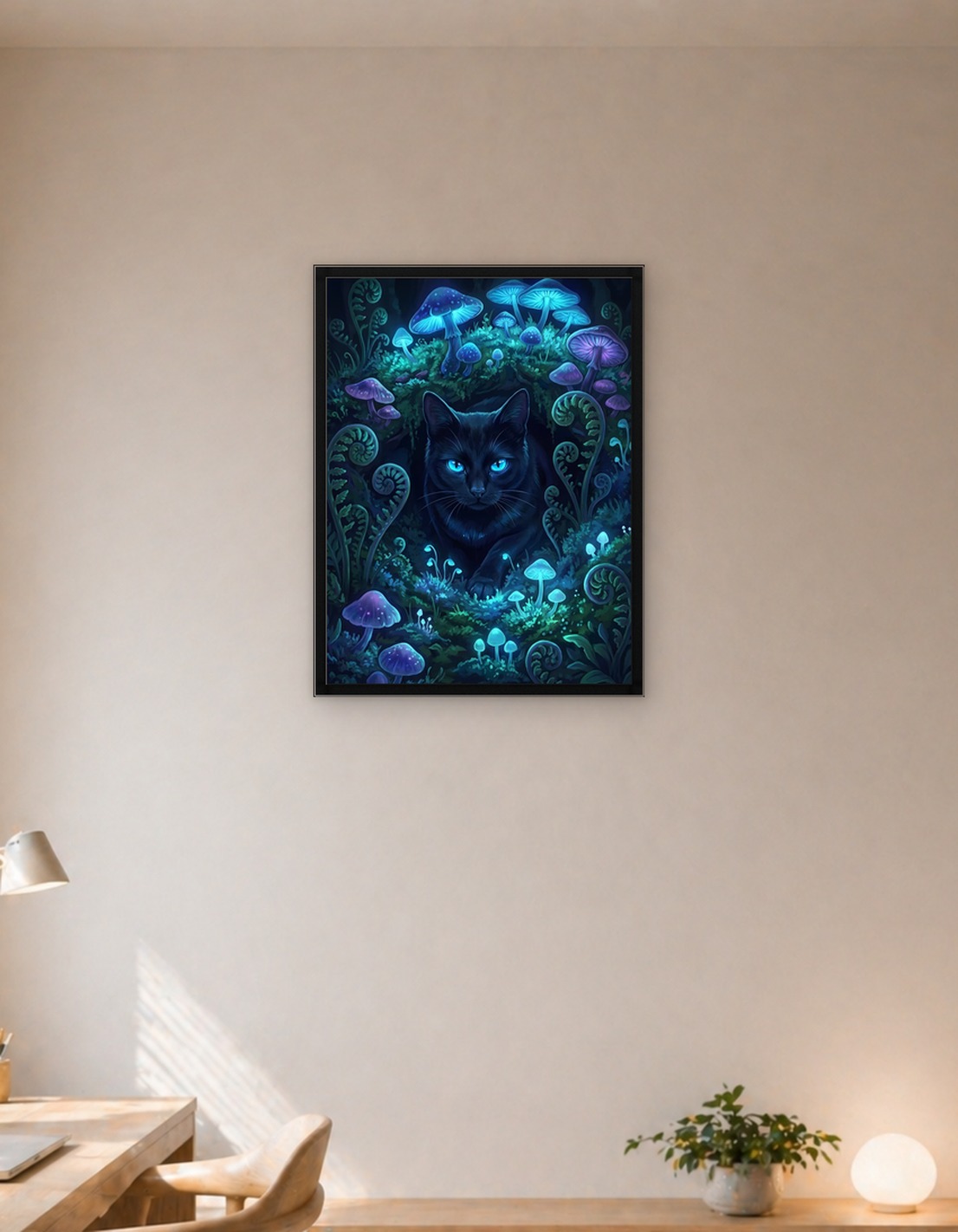 Black Cat in Enchanted Forest - 9393666