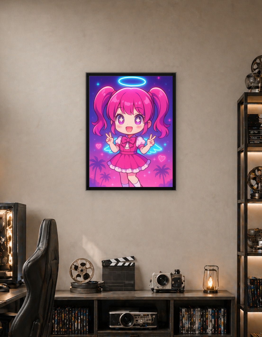 Chibi Angel with Neon Accents