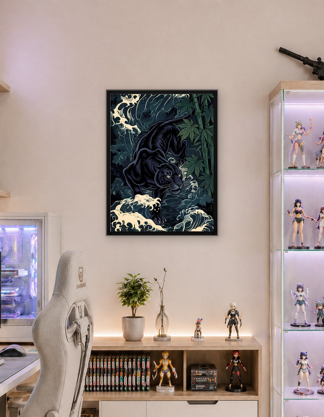 Black Panther in Japanese Style Art