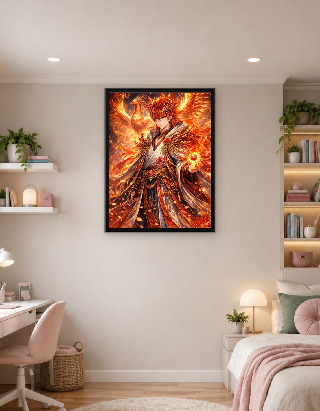 Phoenix God with Fiery Aura