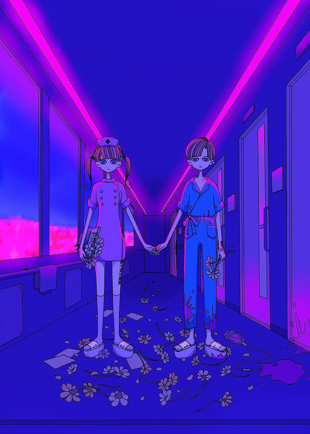 Hospital Romance in Neon Hues