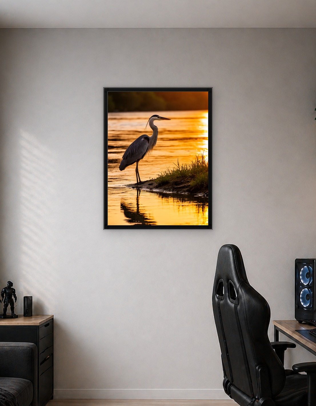 Great Blue Heron at Sunset