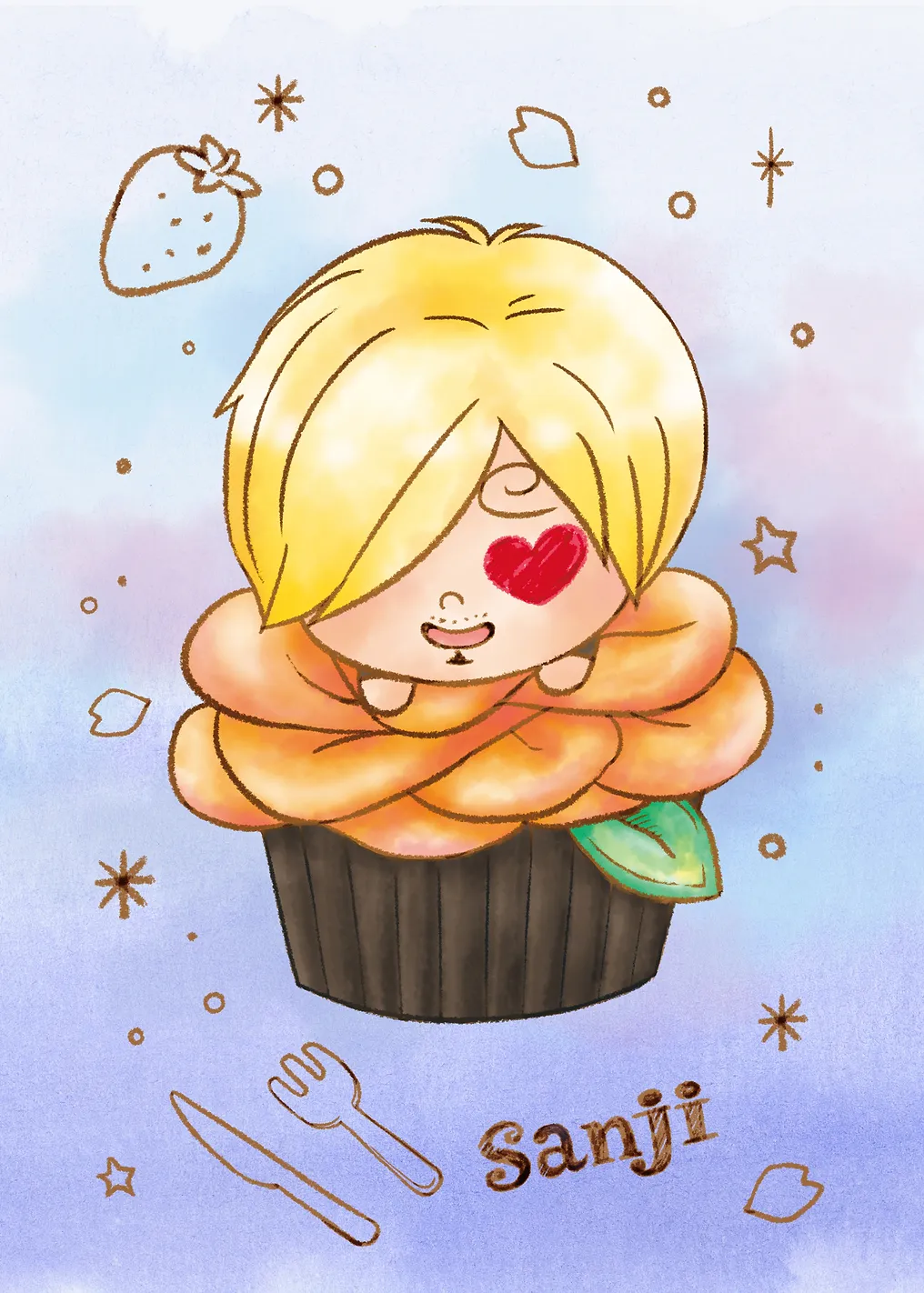 One Piece Sanji Sweet Chef Cupcake