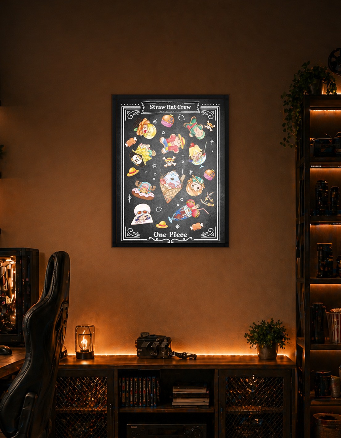 One Piece Straw Hat Crew Sweets Chalkboard