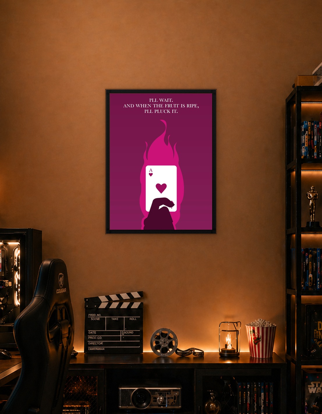 Inspirational Poster – Ace of Hearts in Flames | Timing and Opportunity Quote