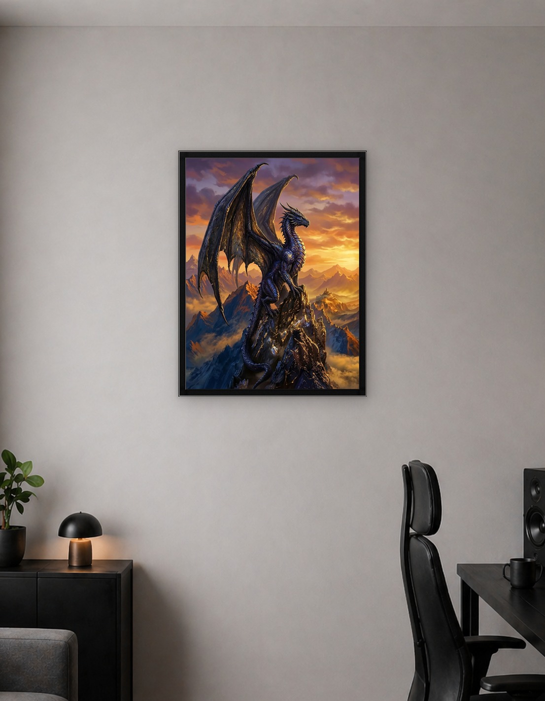 Majestic Dragon on Mountain Peak