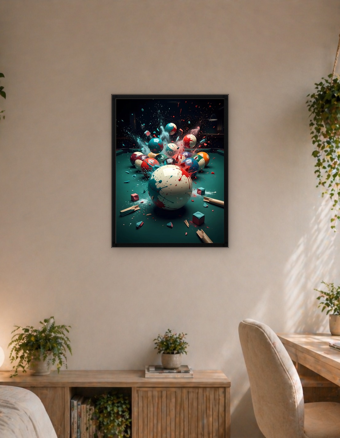 Exploding Billiard Balls on Pool Table