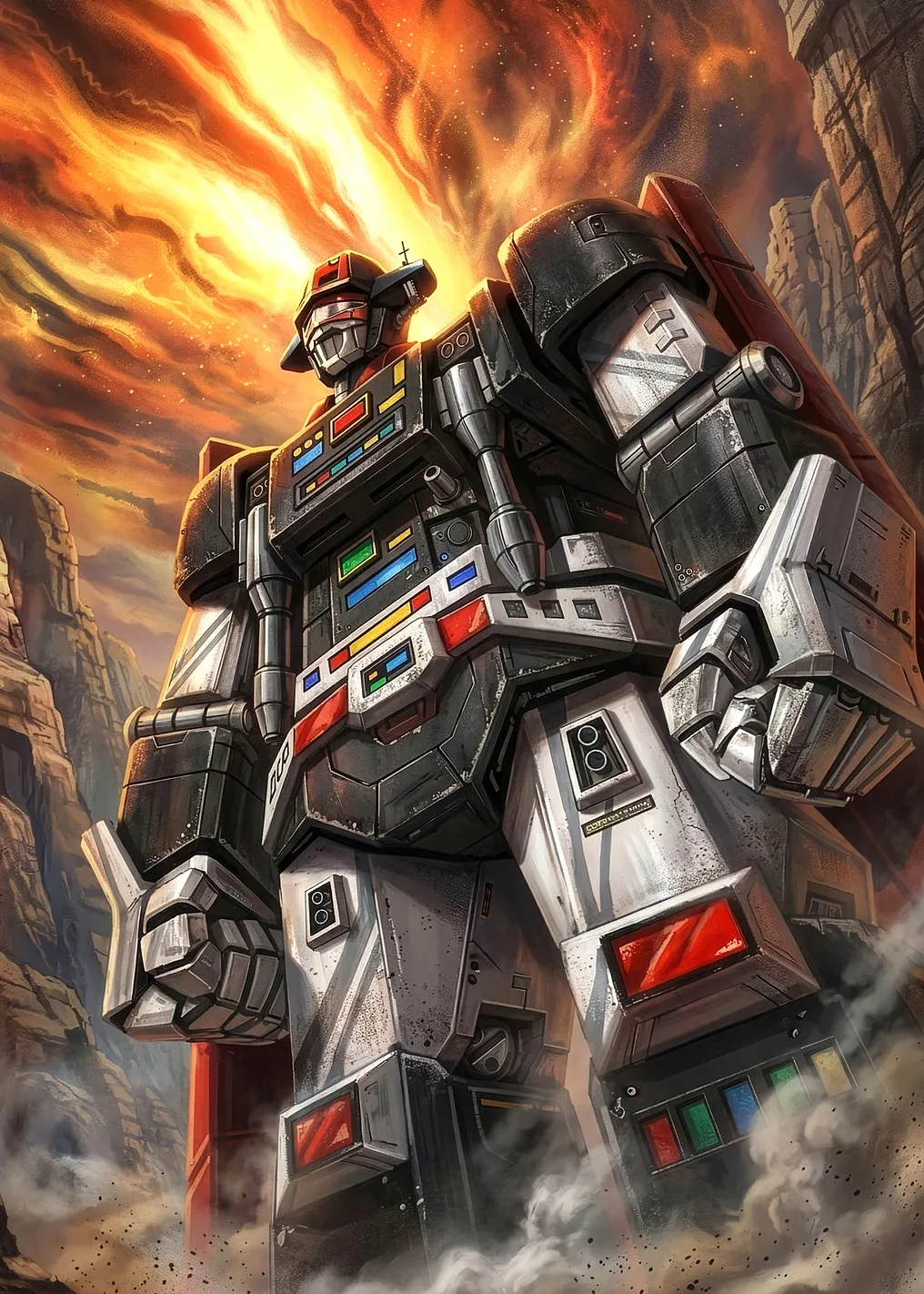 Giant cowboy mecha on Ganymede