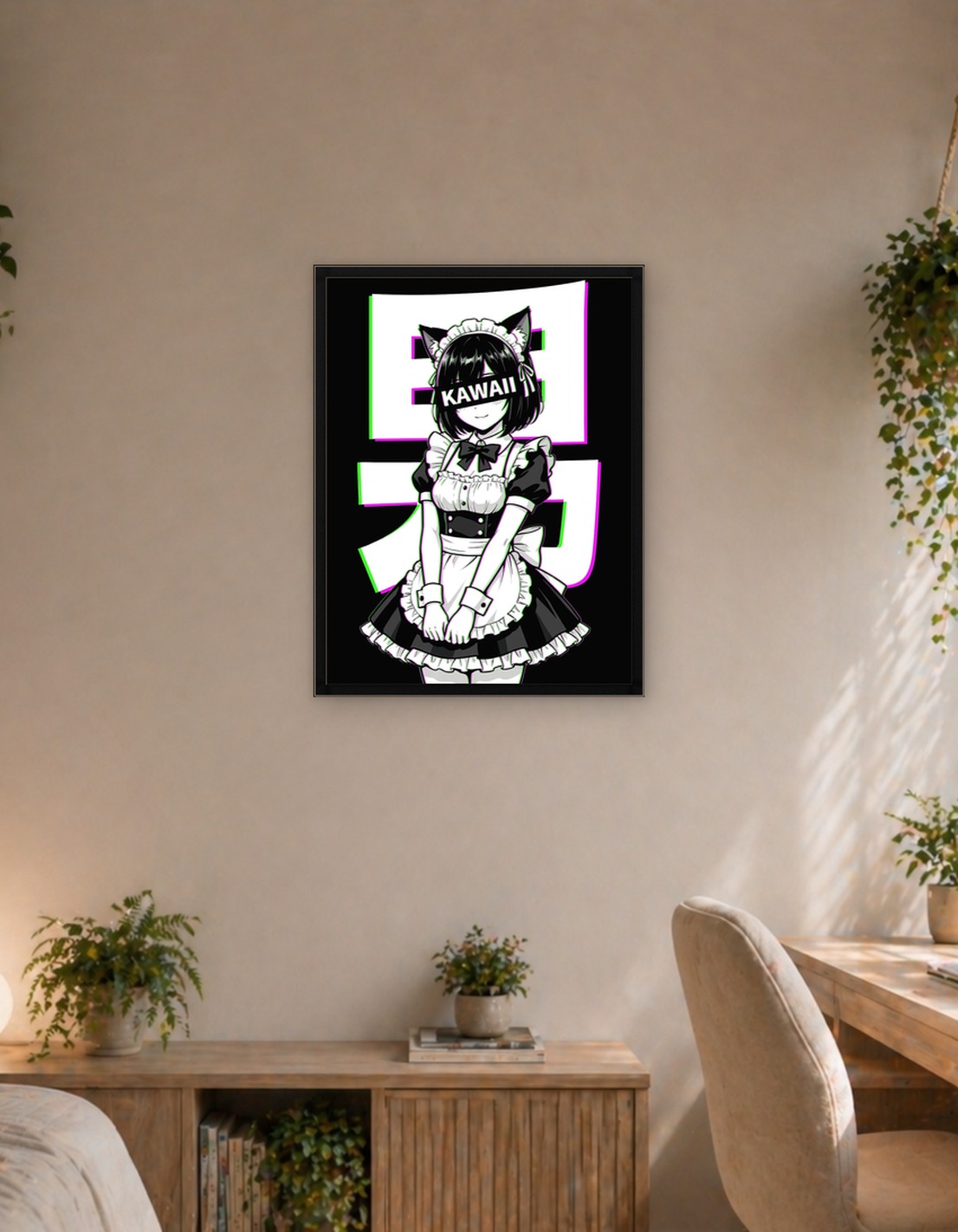 Glitch Anime Maid with Cat Ears