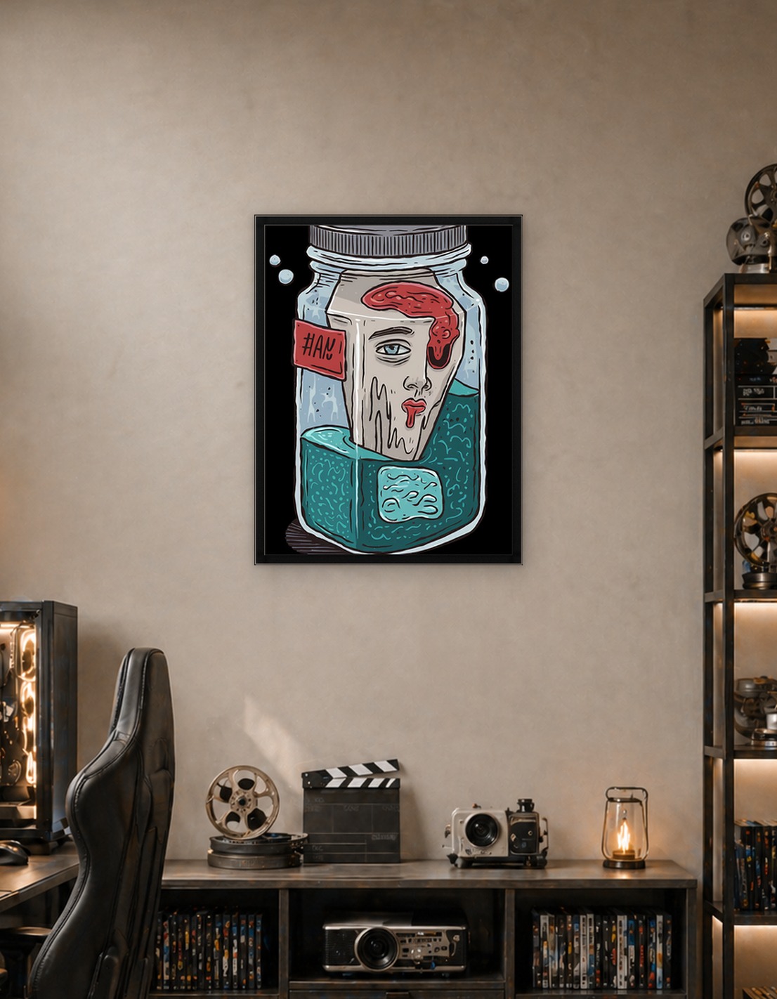 Head in a Jar Illustration