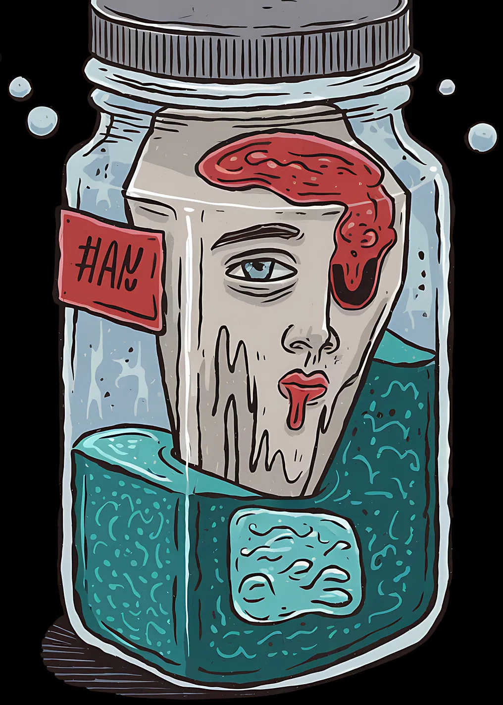 Head in a Jar Illustration