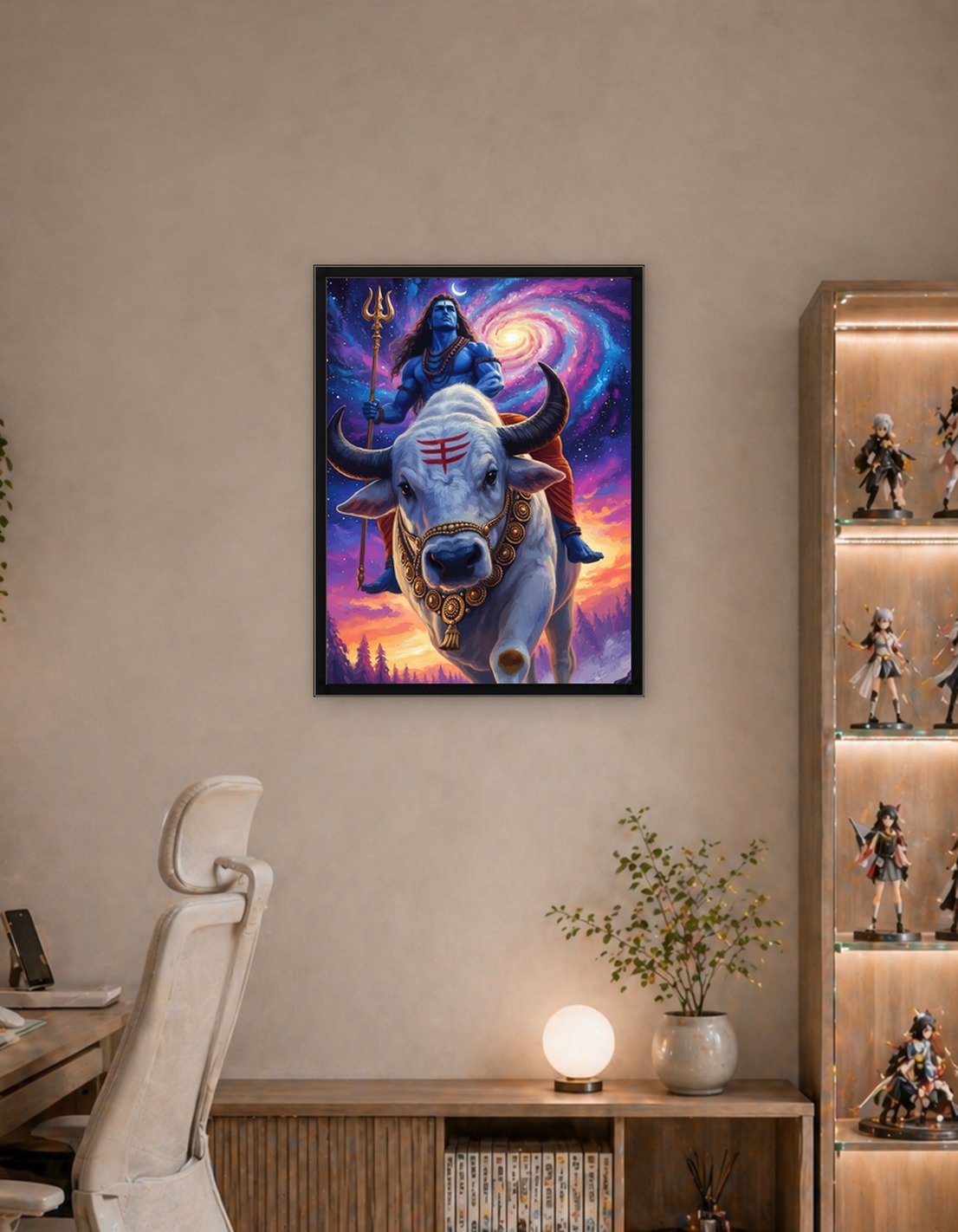 Lord Shiva Riding Nandi in Cosmic
